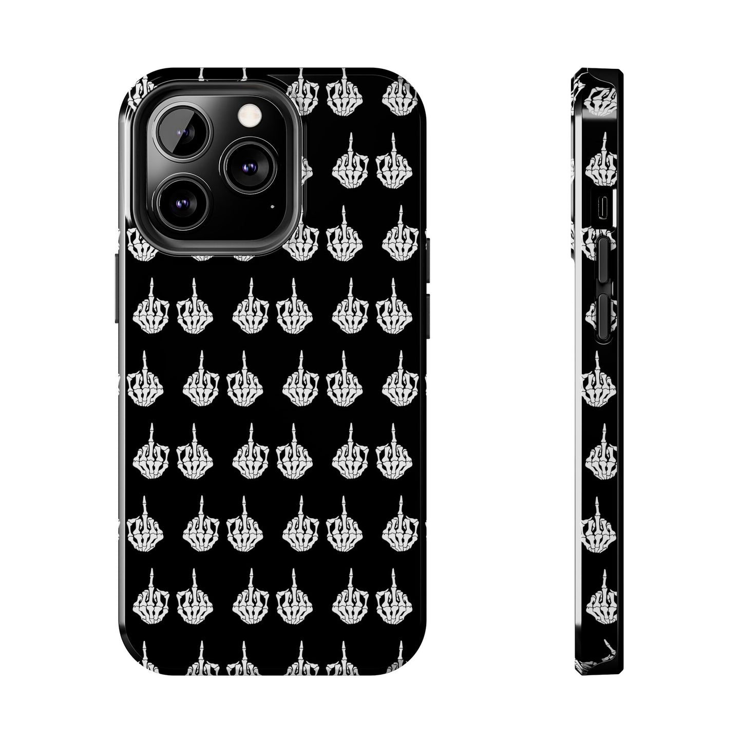 Fuck Off Skeleton Middle Finger Tough Phone Cases