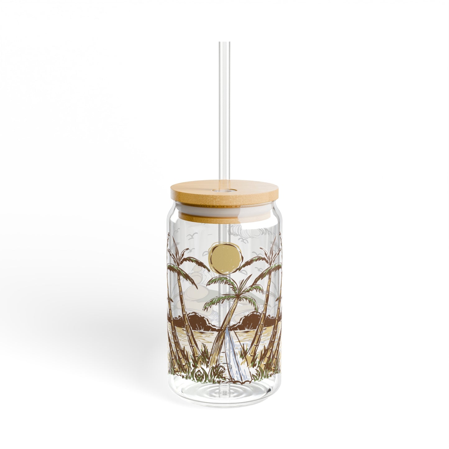 Vintage Beach Sipper Glass, 16oz