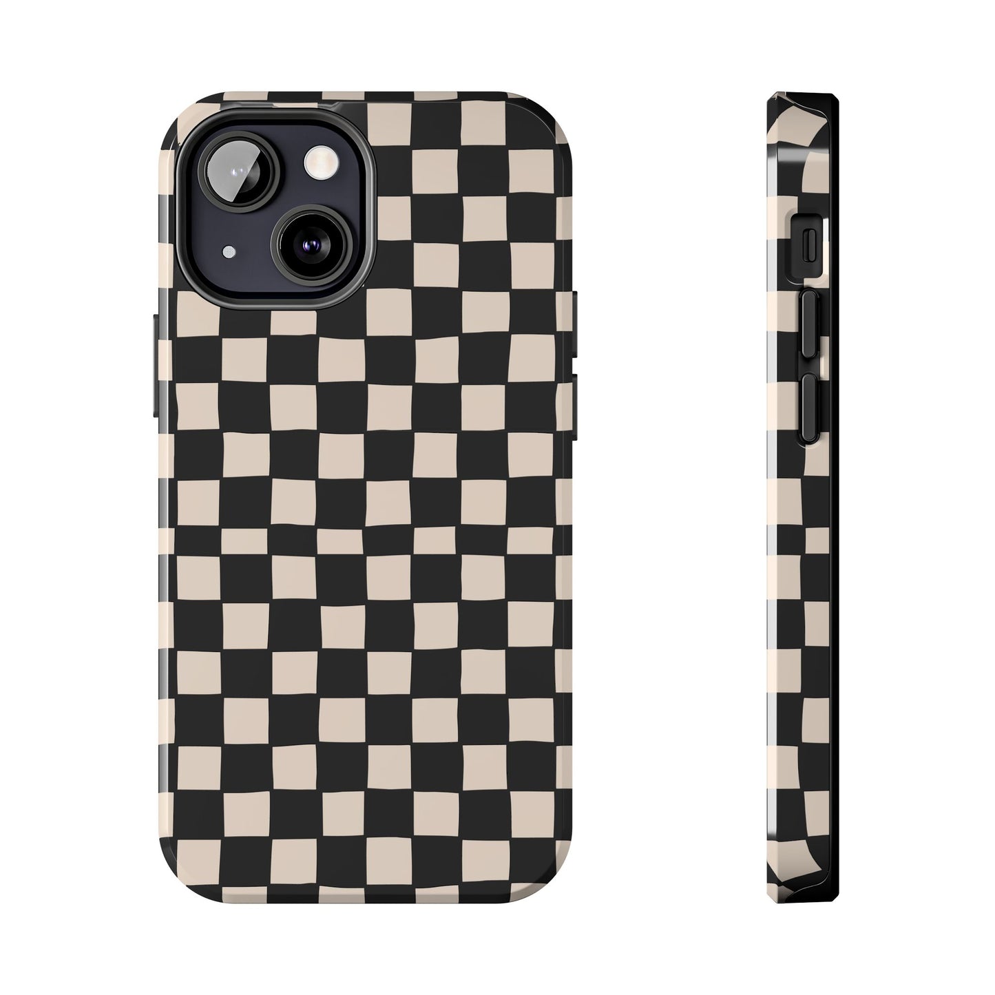 Black White Check Tough Phone Cases