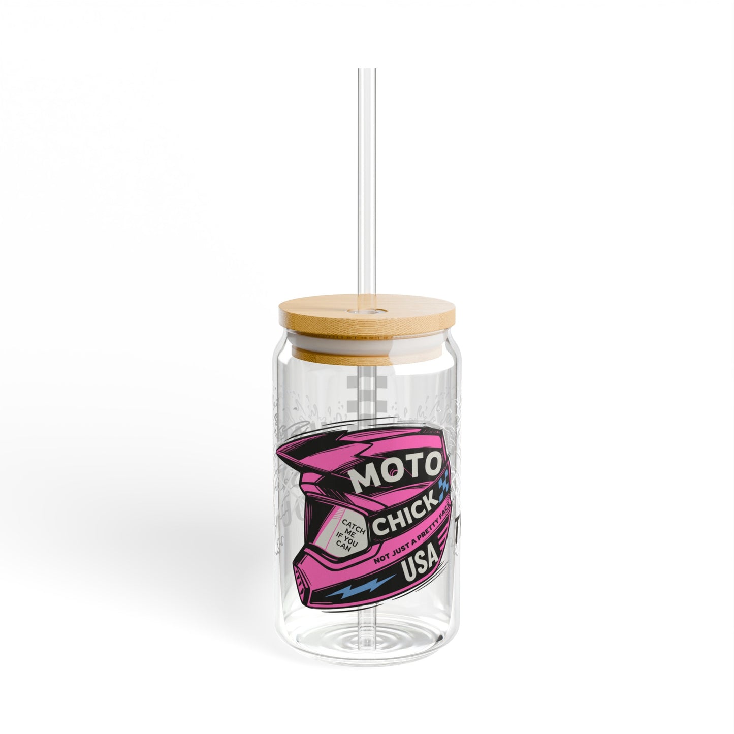 MotoChick MotoCross MotoX Motorcycle Dirtbike Offroad Sipper Glass, 16oz