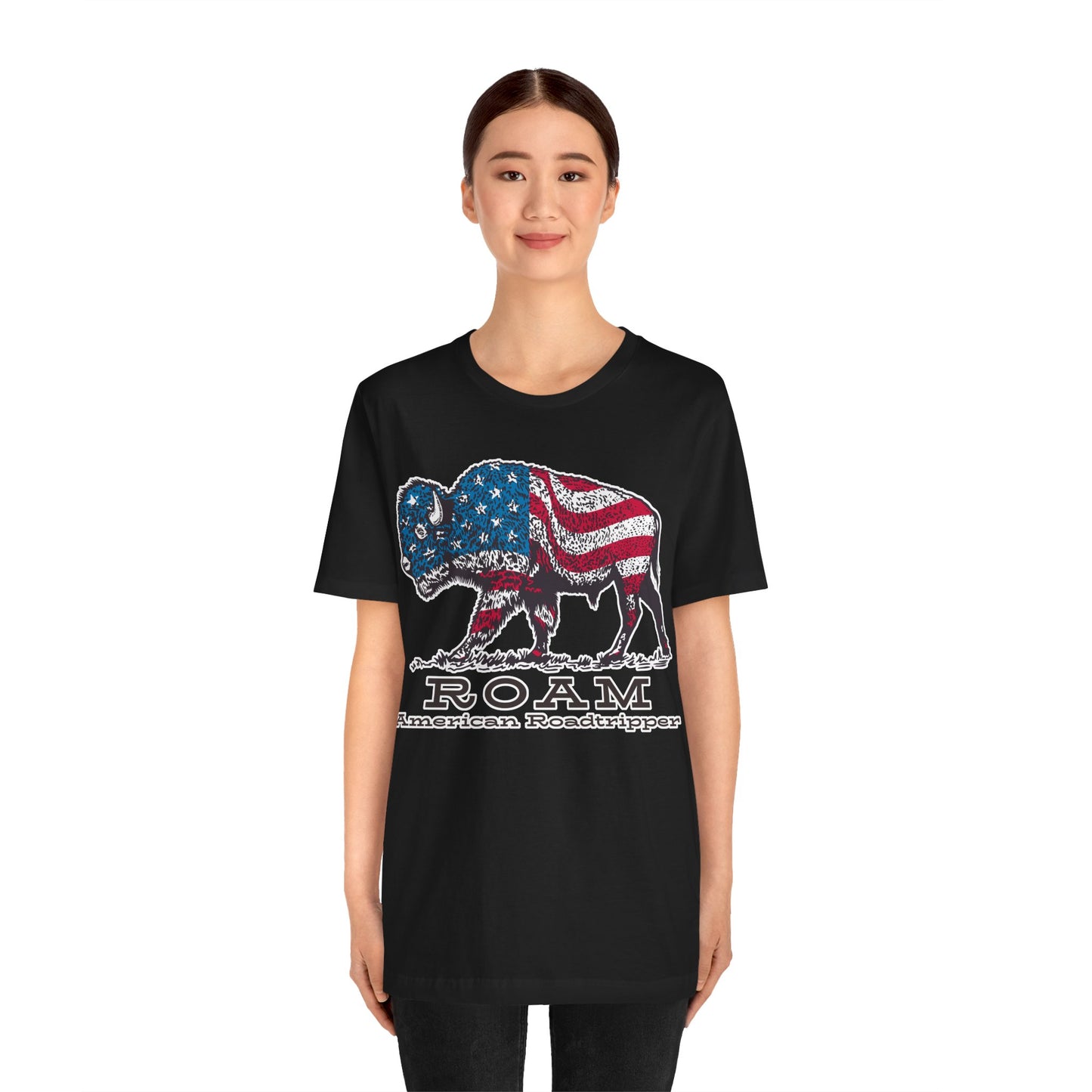 T-Shirt, American Roadtripper Roam, tshirt, USA, America, buffalo, graphic, quote, Travel, Roadtripping, Americana, Unisex Tee