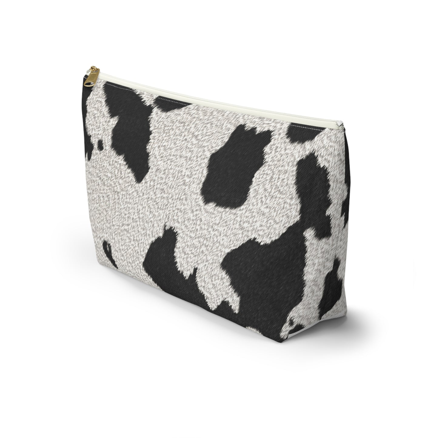 Cow Print Accessory Pouch w T-bottom