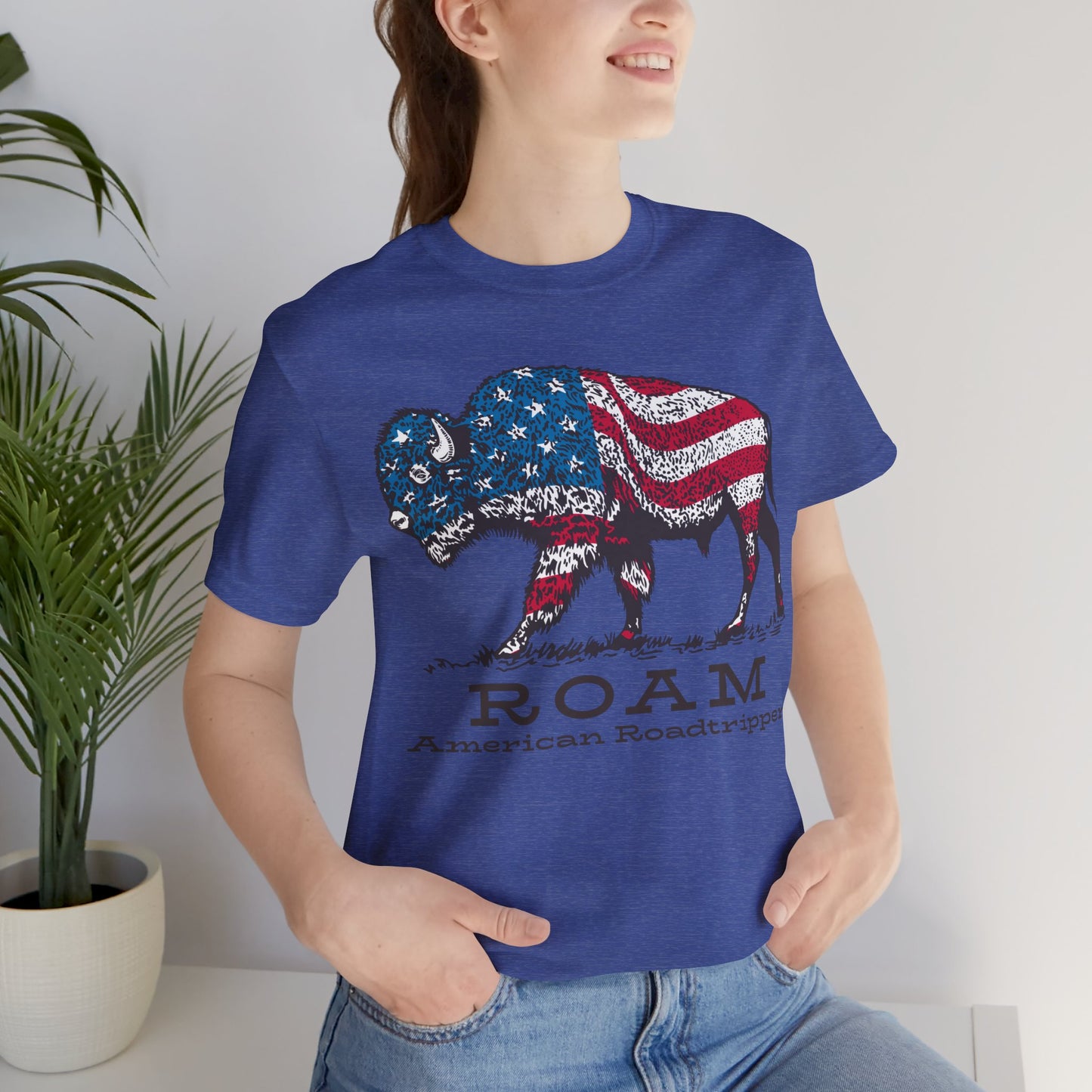 T-Shirt, American Roadtripper Roam, tshirt, USA, America, buffalo, graphic, quote, Travel, Roadtripping, Americana, Unisex Tee
