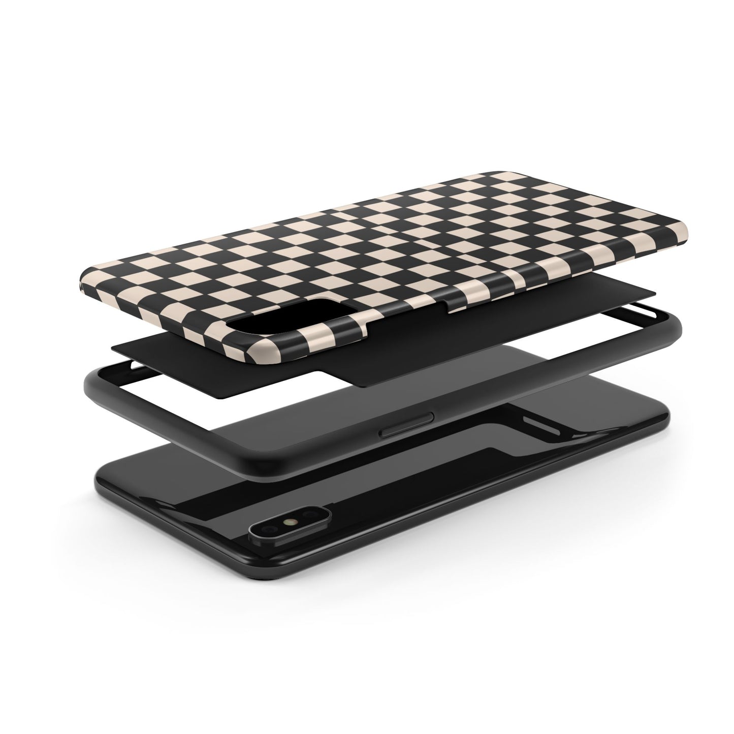 Black White Check Tough Phone Cases