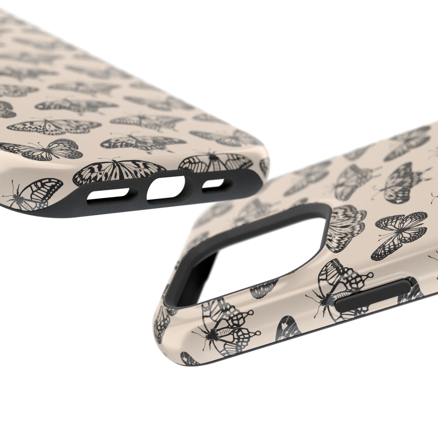 Vintage Black Butterfly Impact-Resistant Cases