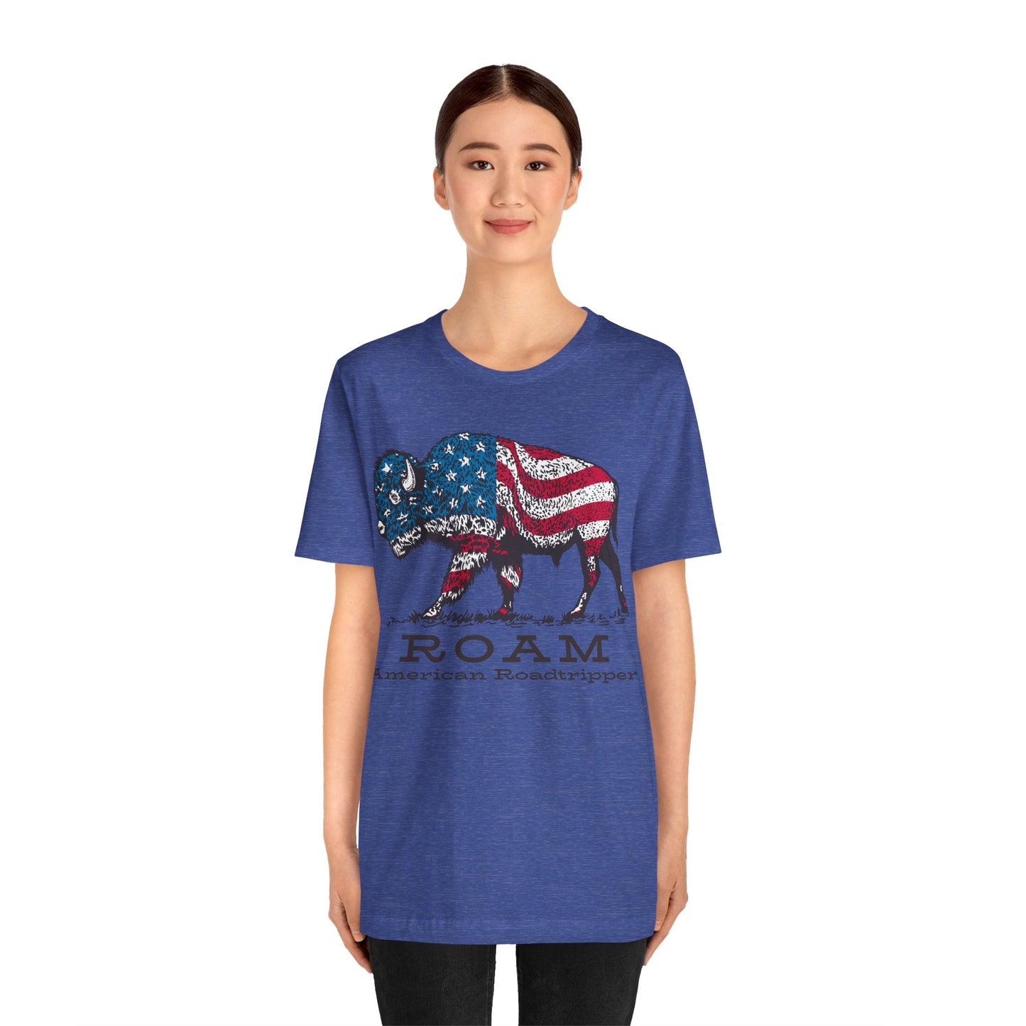 T-Shirt, American Roadtripper Roam, tshirt, USA, America, buffalo, graphic, quote, Travel, Roadtripping, Americana, Unisex Tee