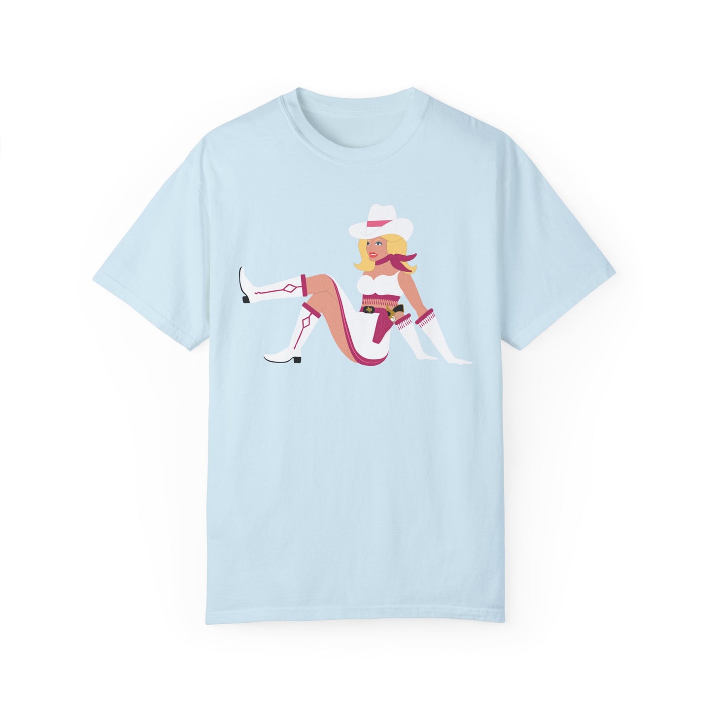 Vegas Vikki Retro PinUp Cowgirl Unisex Garment-Dyed T-shirt