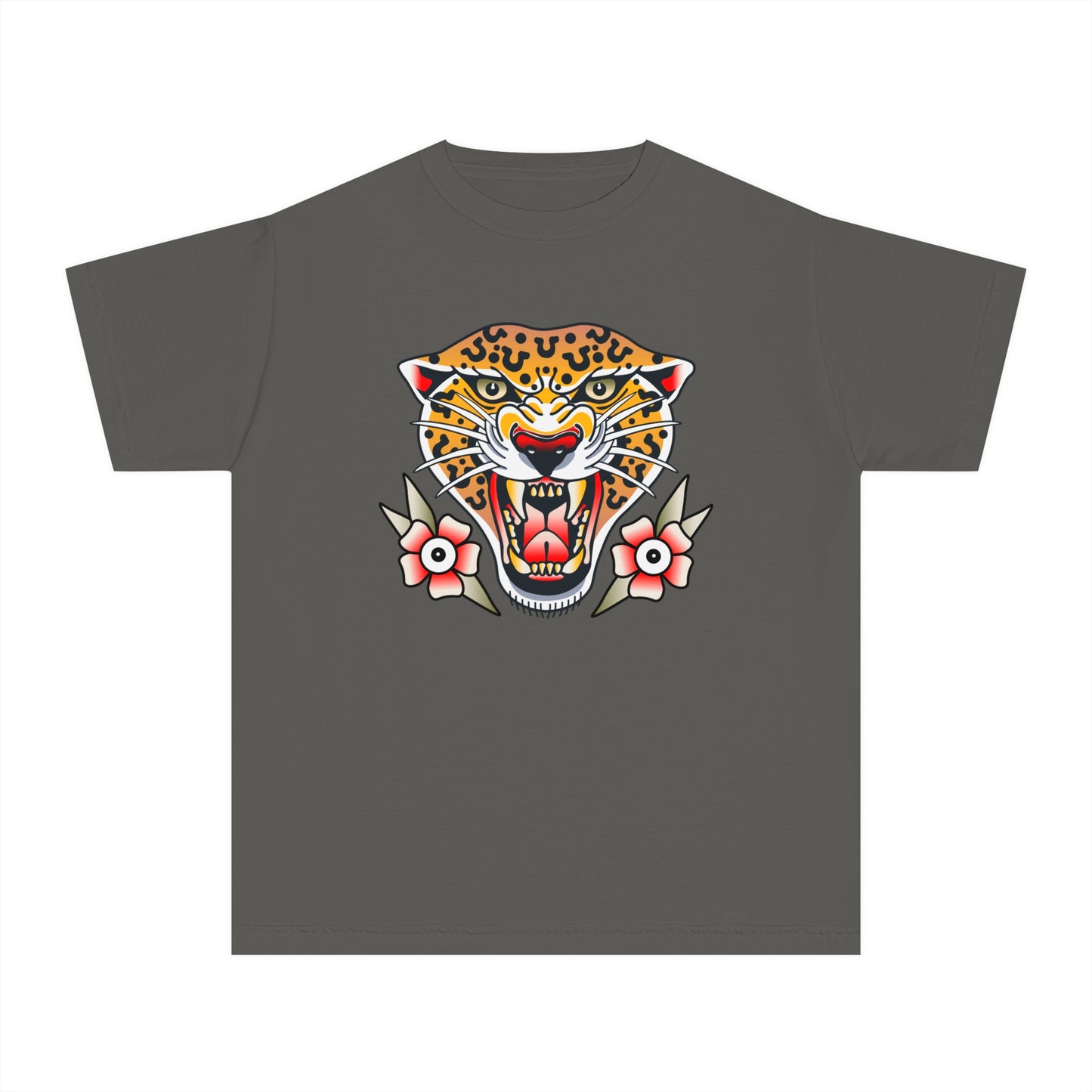Rebel Leopard Youth Midweight Comfort Colors Tee