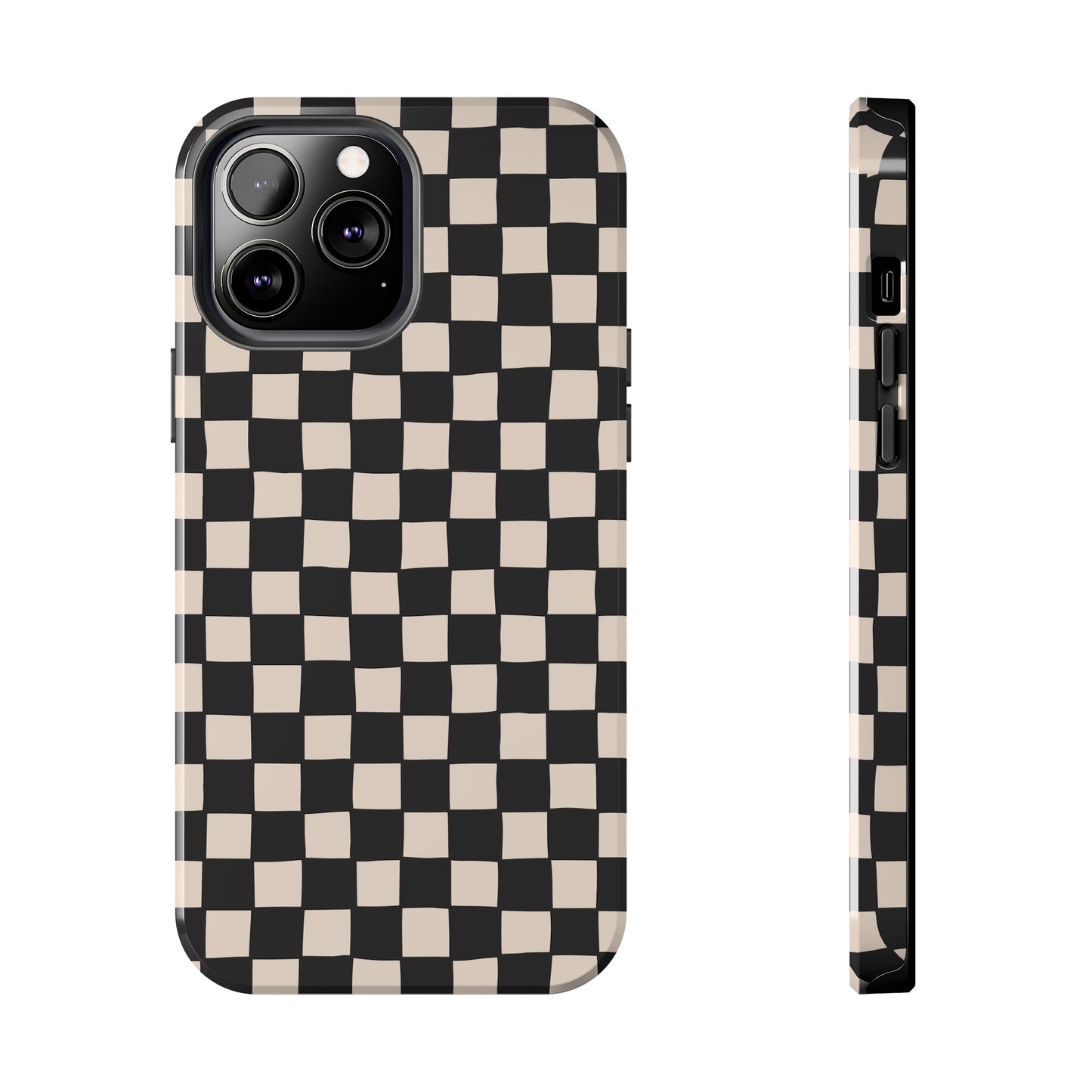 Black White Check Tough Phone Cases