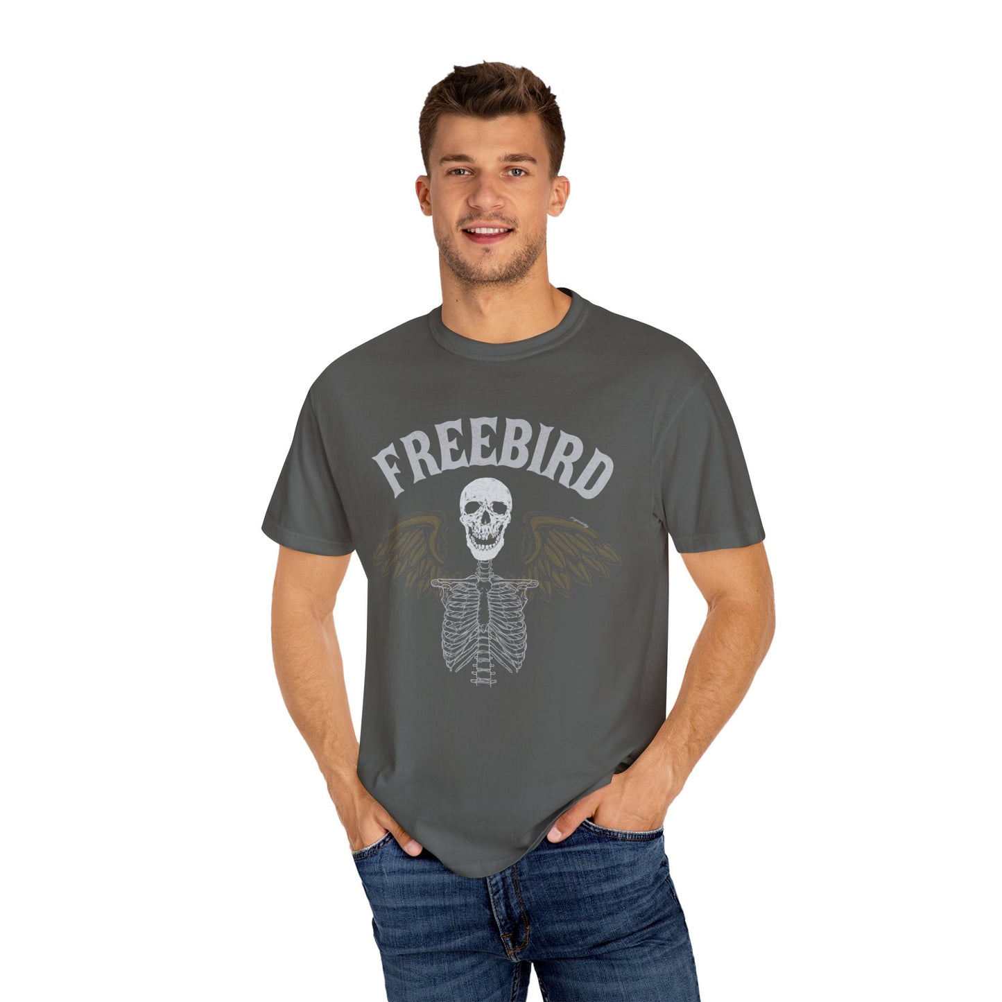 Freebird Don't Tread On Me Skull Wings Color Comfort Tshirt