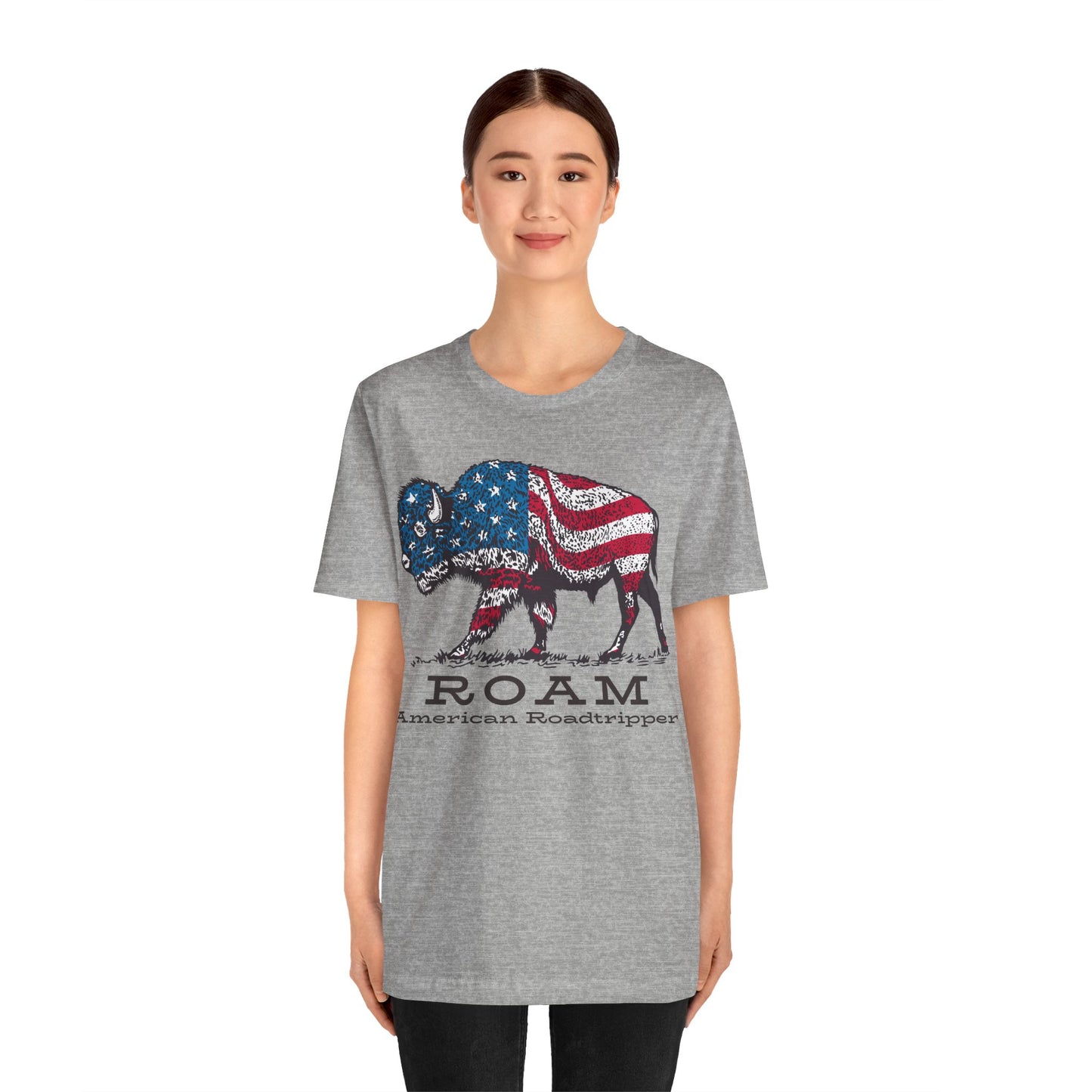 T-Shirt, American Roadtripper Roam, tshirt, USA, America, buffalo, graphic, quote, Travel, Roadtripping, Americana, Unisex Tee
