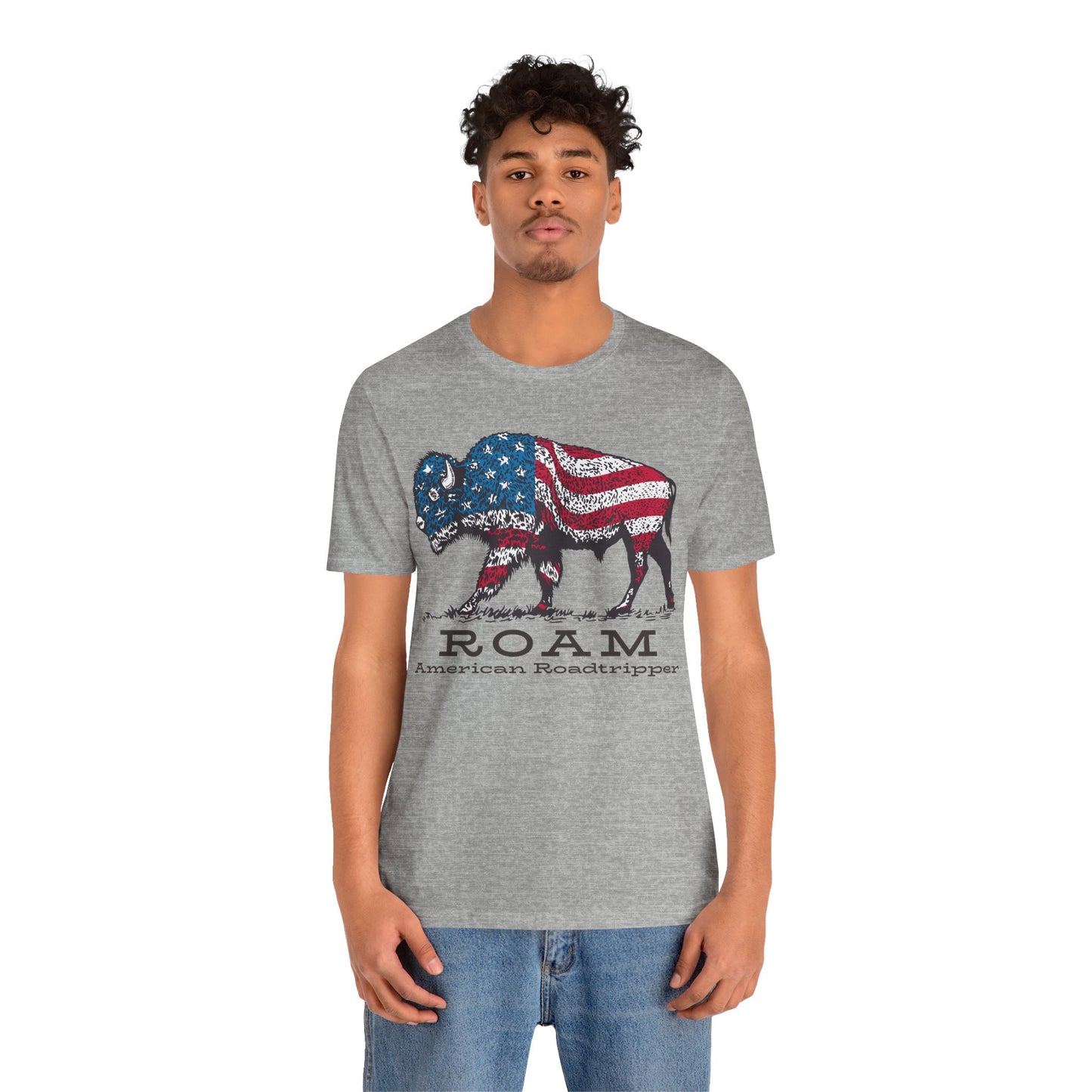 T-Shirt, American Roadtripper Roam, tshirt, USA, America, buffalo, graphic, quote, Travel, Roadtripping, Americana, Unisex Tee