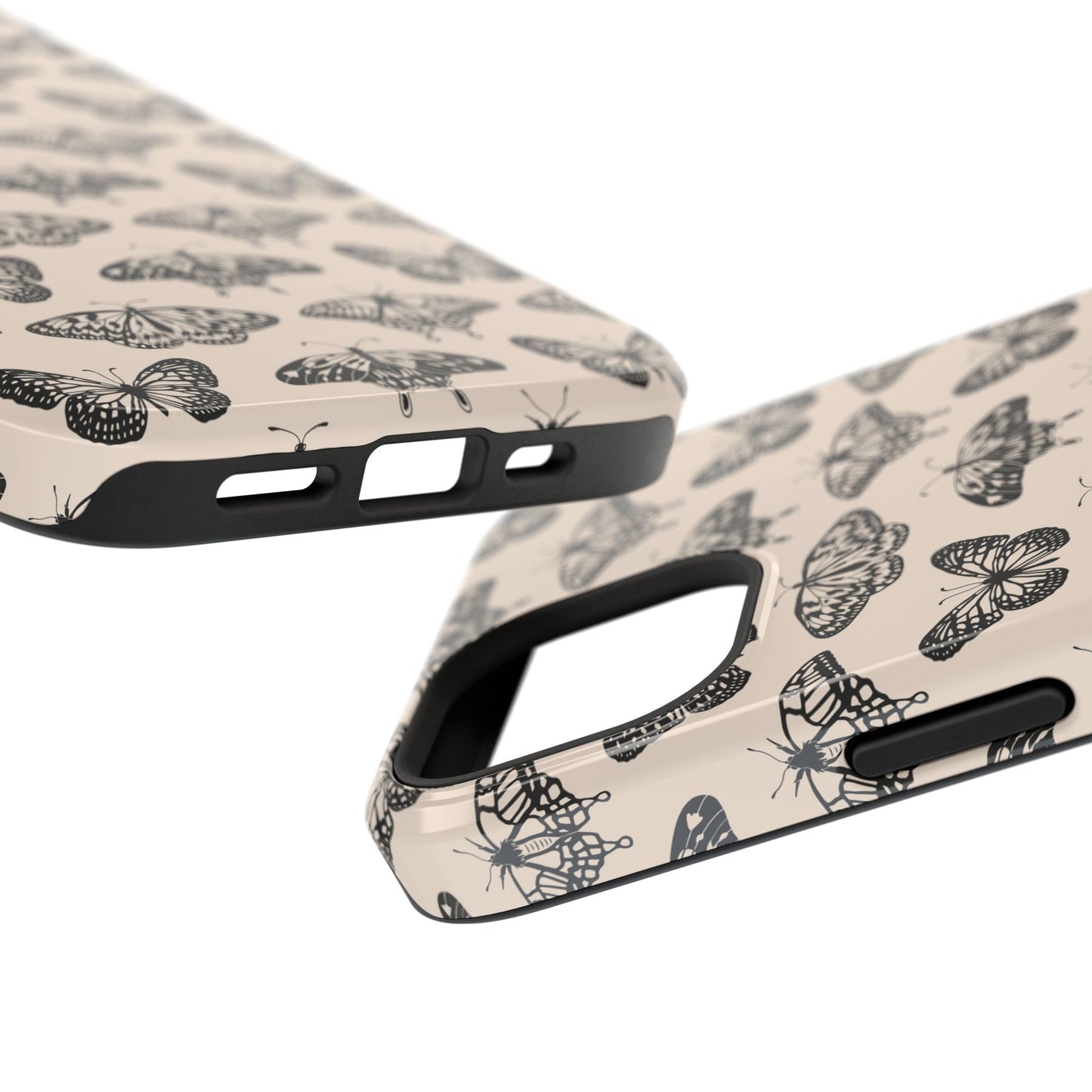 Vintage Black Butterfly Impact-Resistant Cases