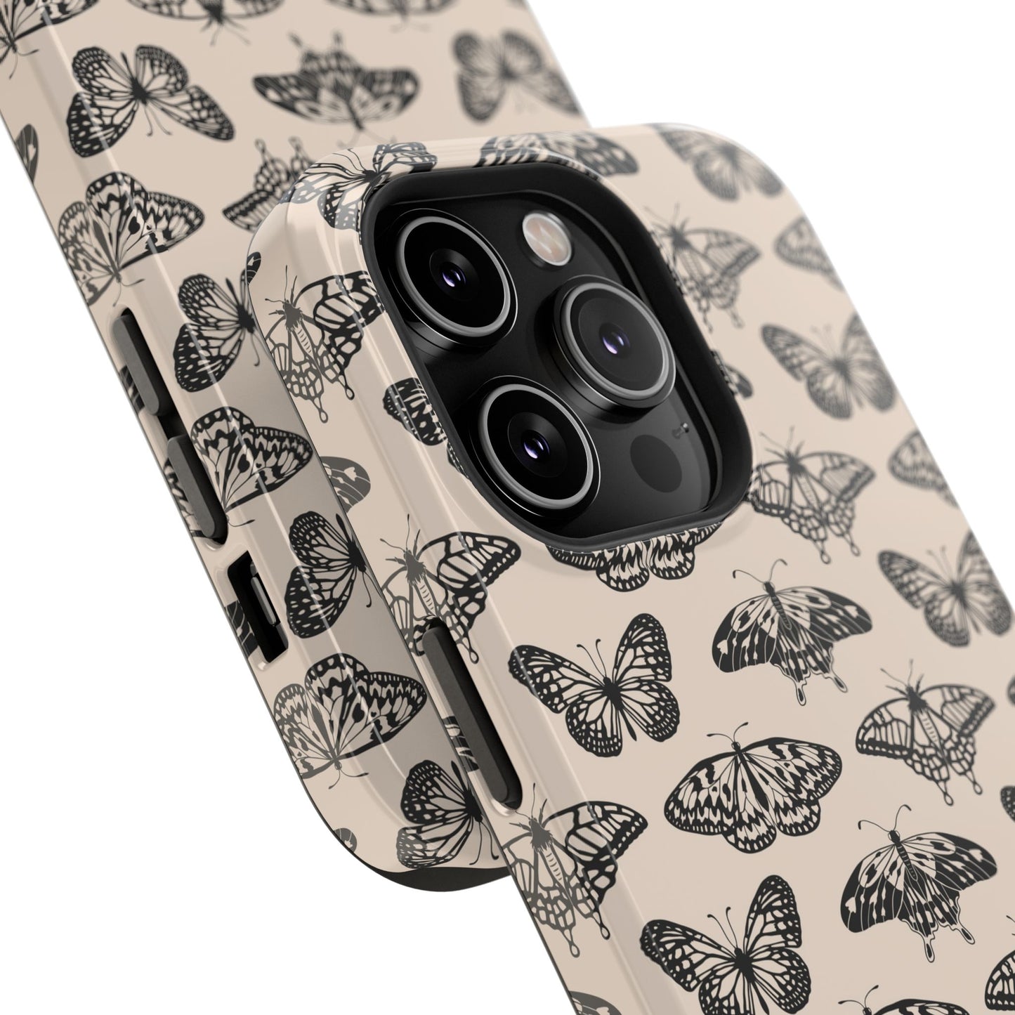 Vintage Black Butterfly Impact-Resistant Cases