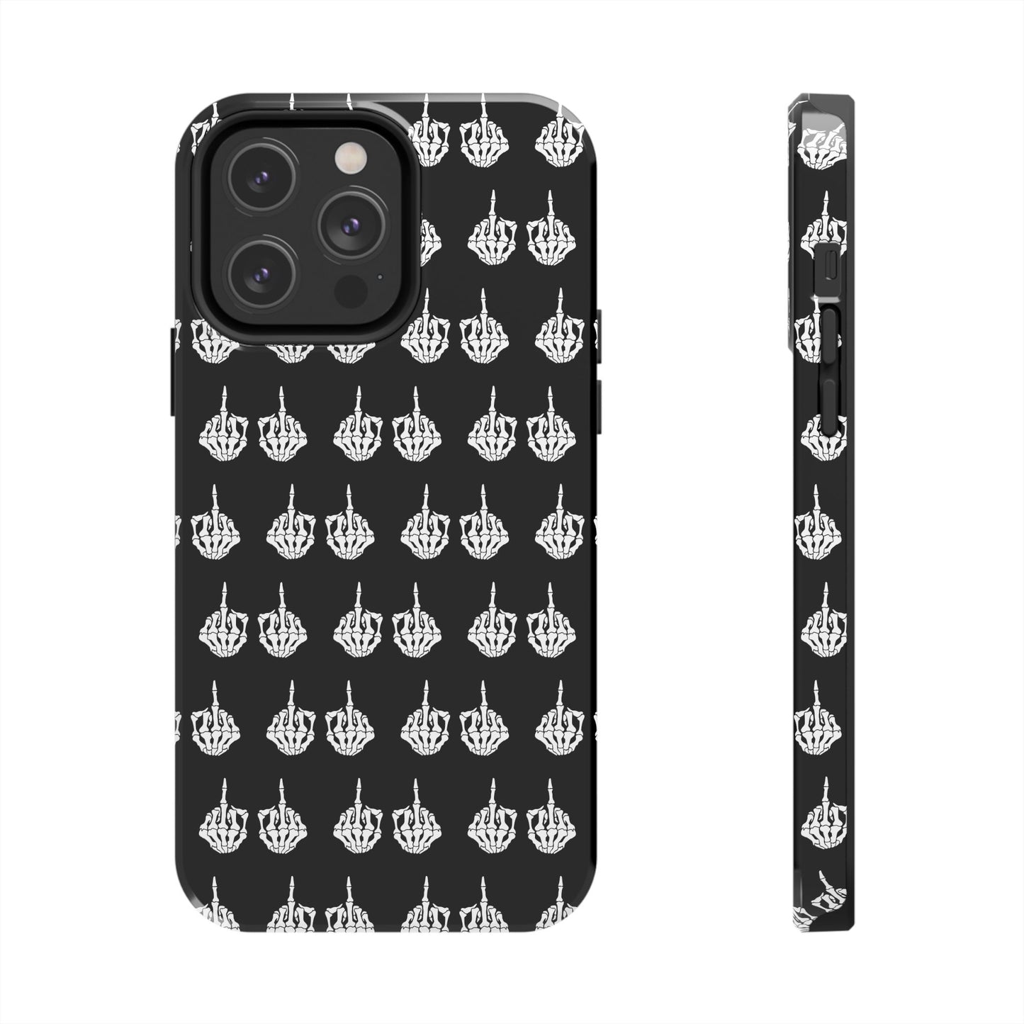 Fuck Off Skeleton Middle Finger Tough Phone Cases