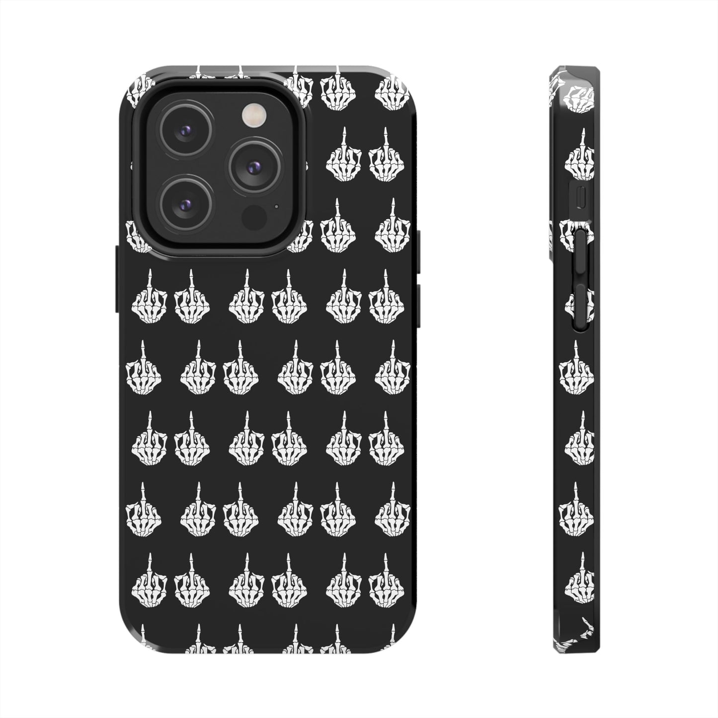 Fuck Off Skeleton Middle Finger Tough Phone Cases