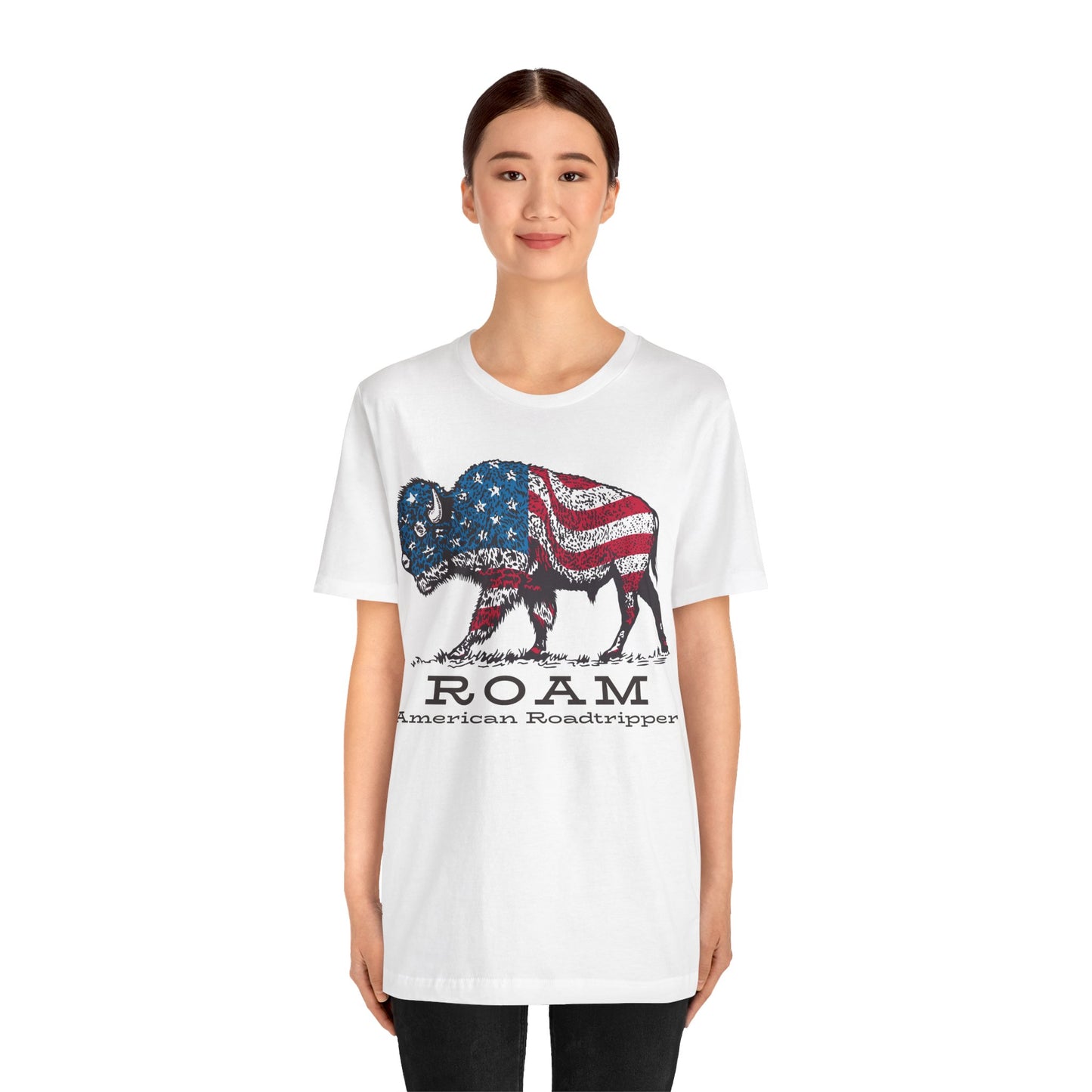 T-Shirt, American Roadtripper Roam, tshirt, USA, America, buffalo, graphic, quote, Travel, Roadtripping, Americana, Unisex Tee