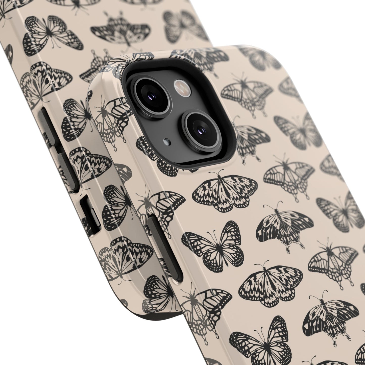 Vintage Black Butterfly Impact-Resistant Cases
