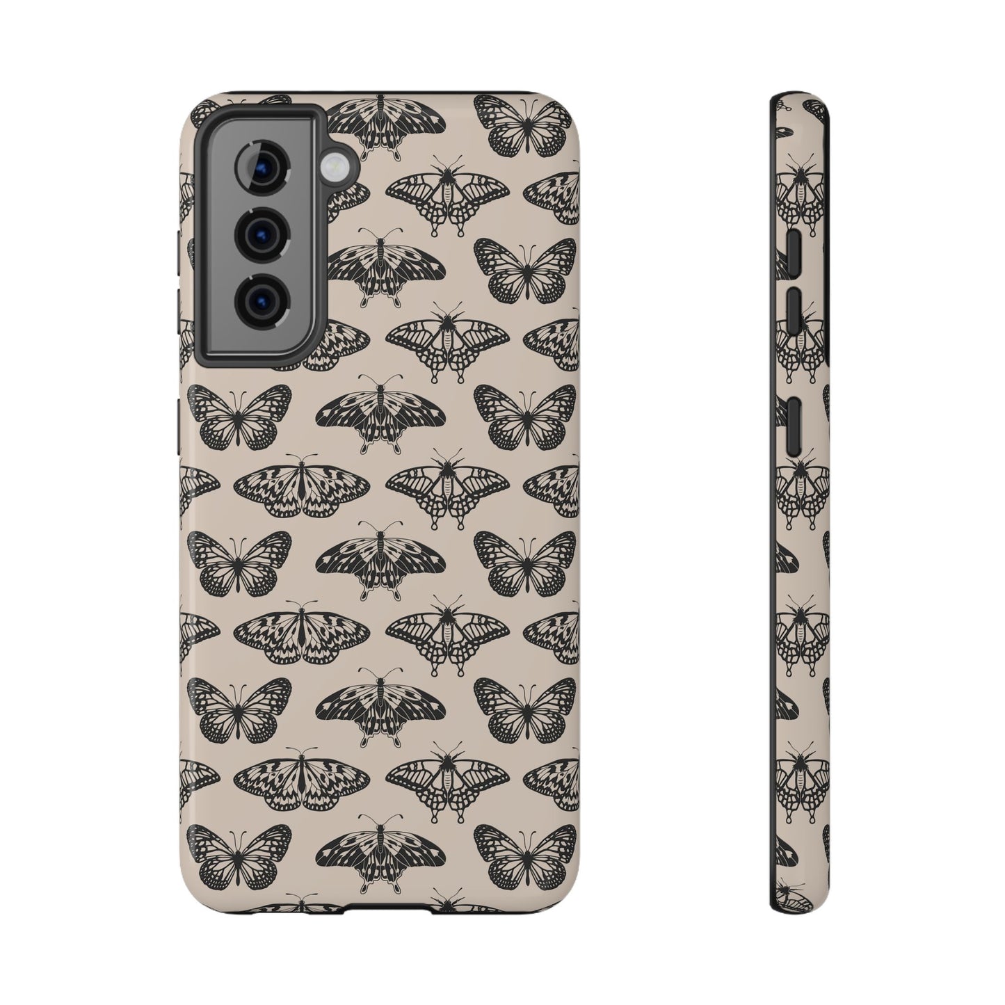Vintage Black Butterfly Impact-Resistant Cases