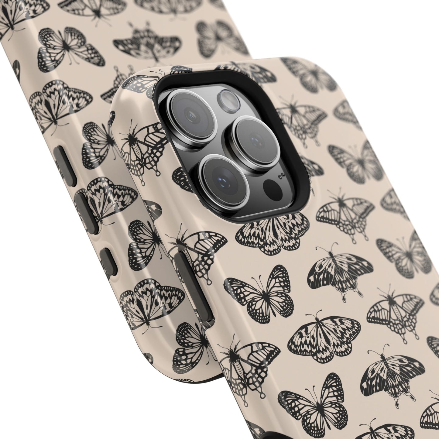 Vintage Black Butterfly Impact-Resistant Cases