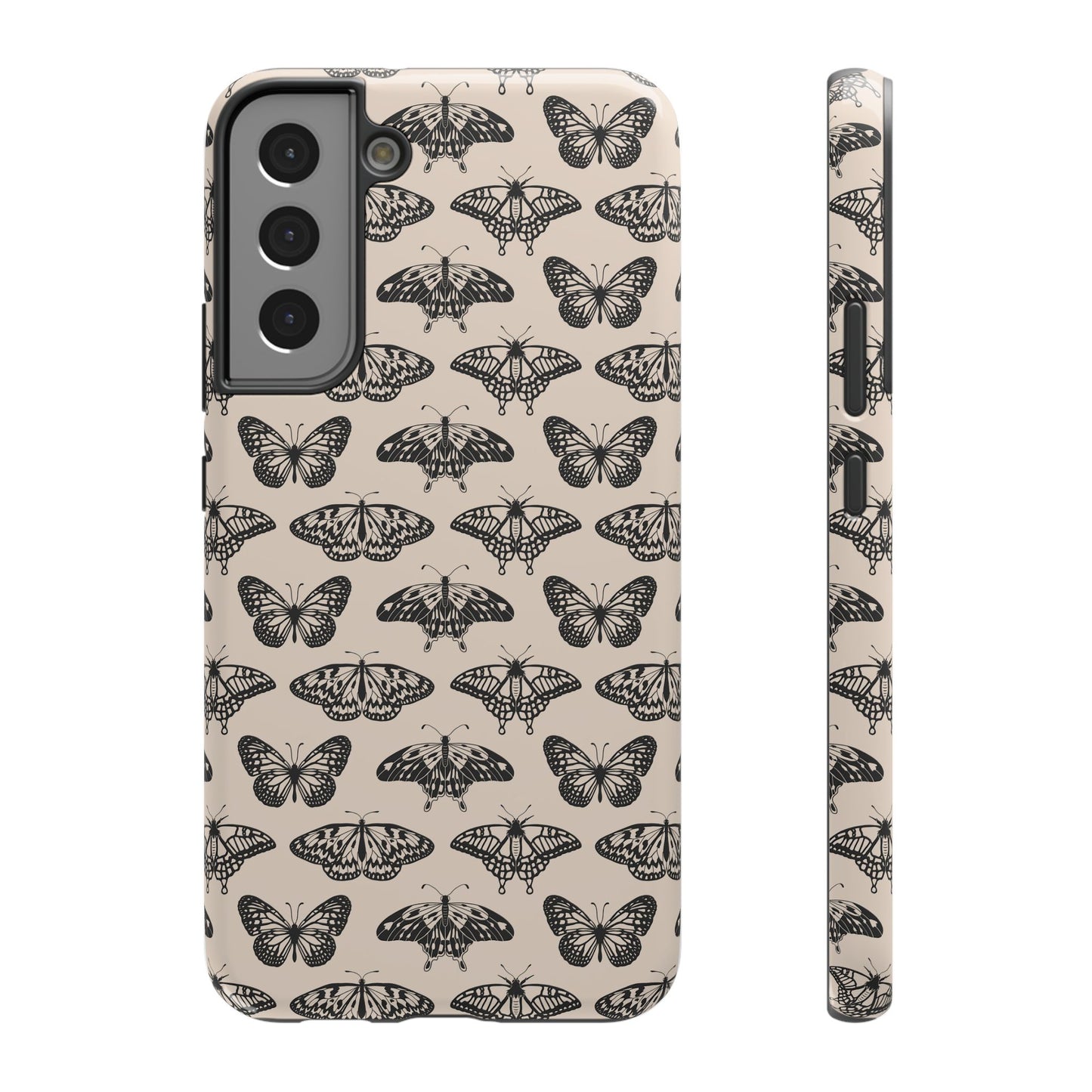 Vintage Black Butterfly Impact-Resistant Cases