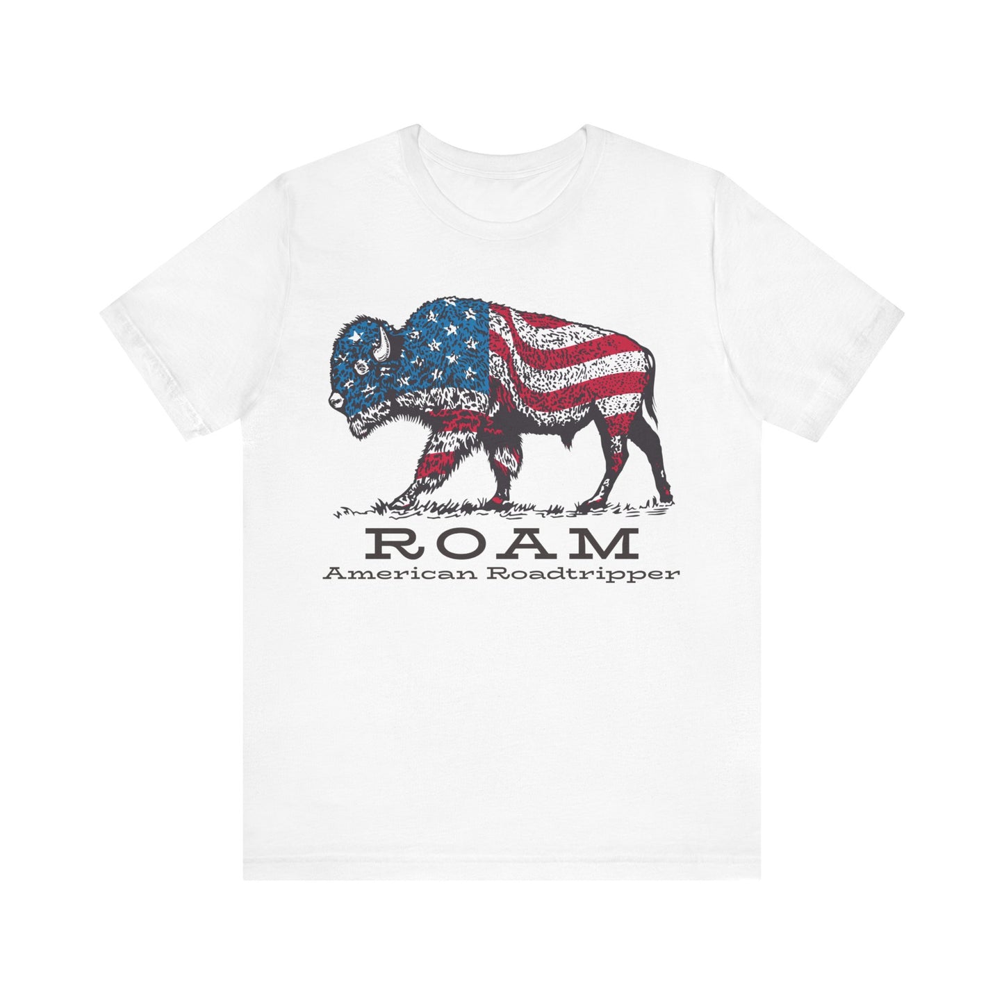 T-Shirt, American Roadtripper Roam, tshirt, USA, America, buffalo, graphic, quote, Travel, Roadtripping, Americana, Unisex Tee
