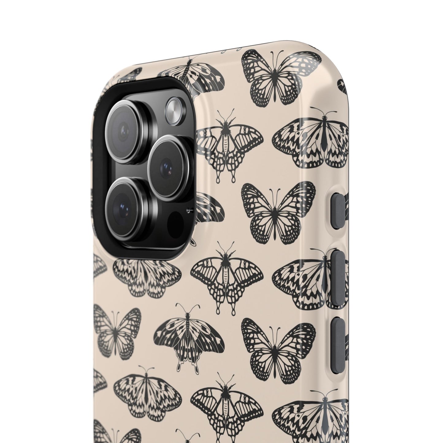 Vintage Black Butterfly Impact-Resistant Cases