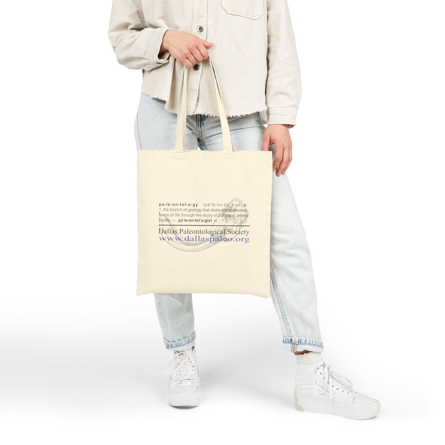 Rock Starts Dino Cotton Canvas Tote Bag, Fun Paleontology Gift, Eco-Friendly Shopping Bag, Dinosaur Enthusiast Tote, 15x16x20