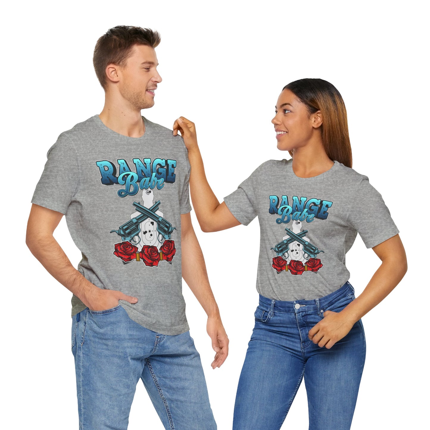 T-shirt, Range Babe tshirt, Badass, Woman, Gun, Rose, Self-defense, 2A, Political, America, USA, Freedom, Patriot Tee