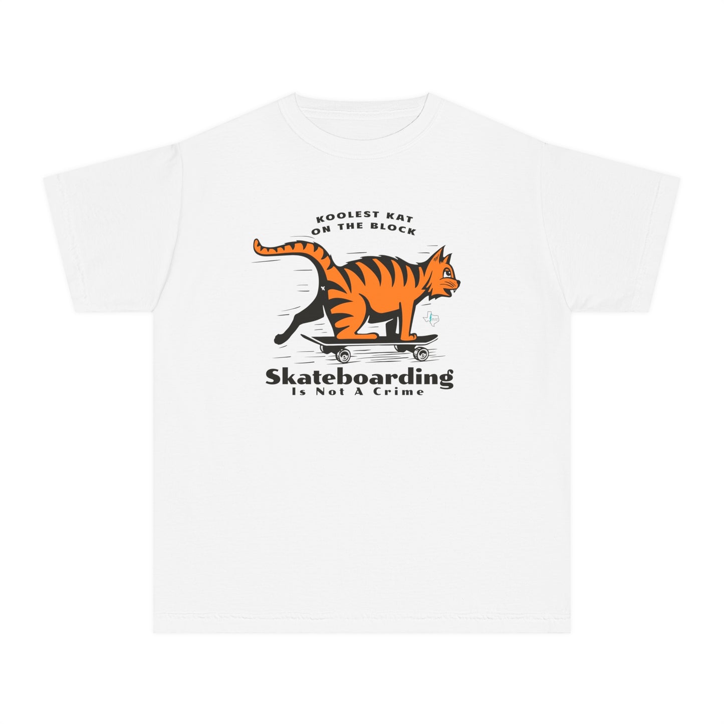 Koolest Kat On The Block Skateboarding Comfort Colors Tshirt