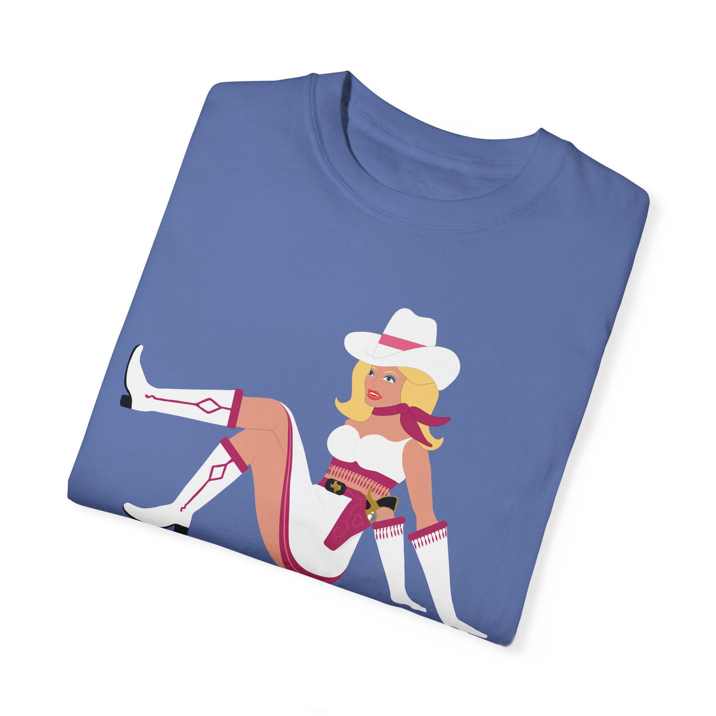 Vegas Vikki Retro PinUp Cowgirl Unisex Garment-Dyed T-shirt