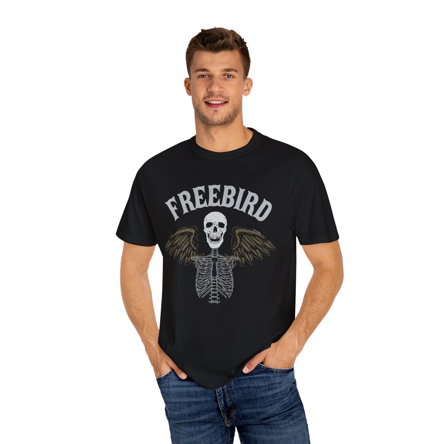 Freebird Don't Tread On Me Skull Wings Color Comfort Tshirt