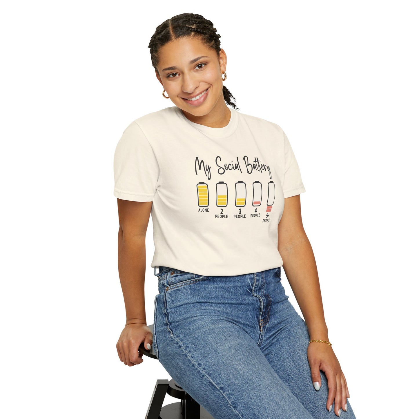 My Social Battery Socially Hungover Color Comfort Unisex Garment-Dyed T-shirt