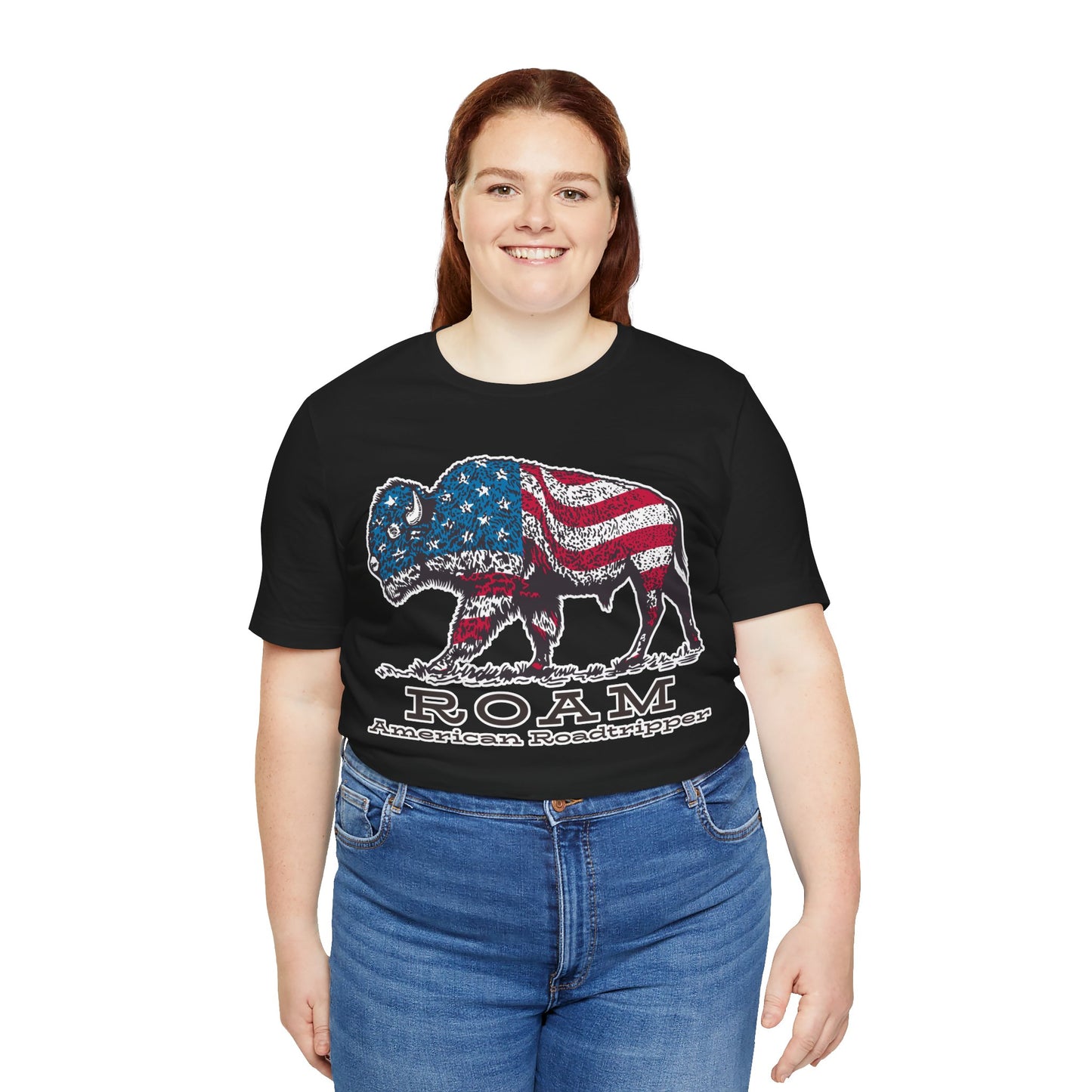 T-Shirt, American Roadtripper Roam, tshirt, USA, America, buffalo, graphic, quote, Travel, Roadtripping, Americana, Unisex Tee