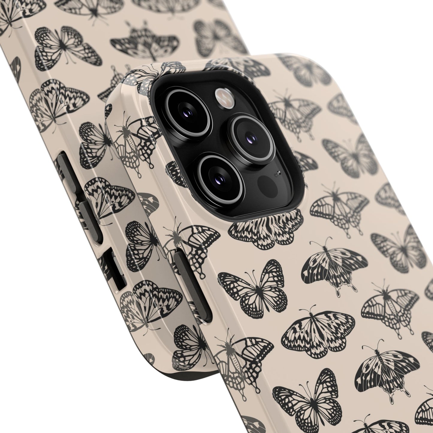Vintage Black Butterfly Impact-Resistant Cases