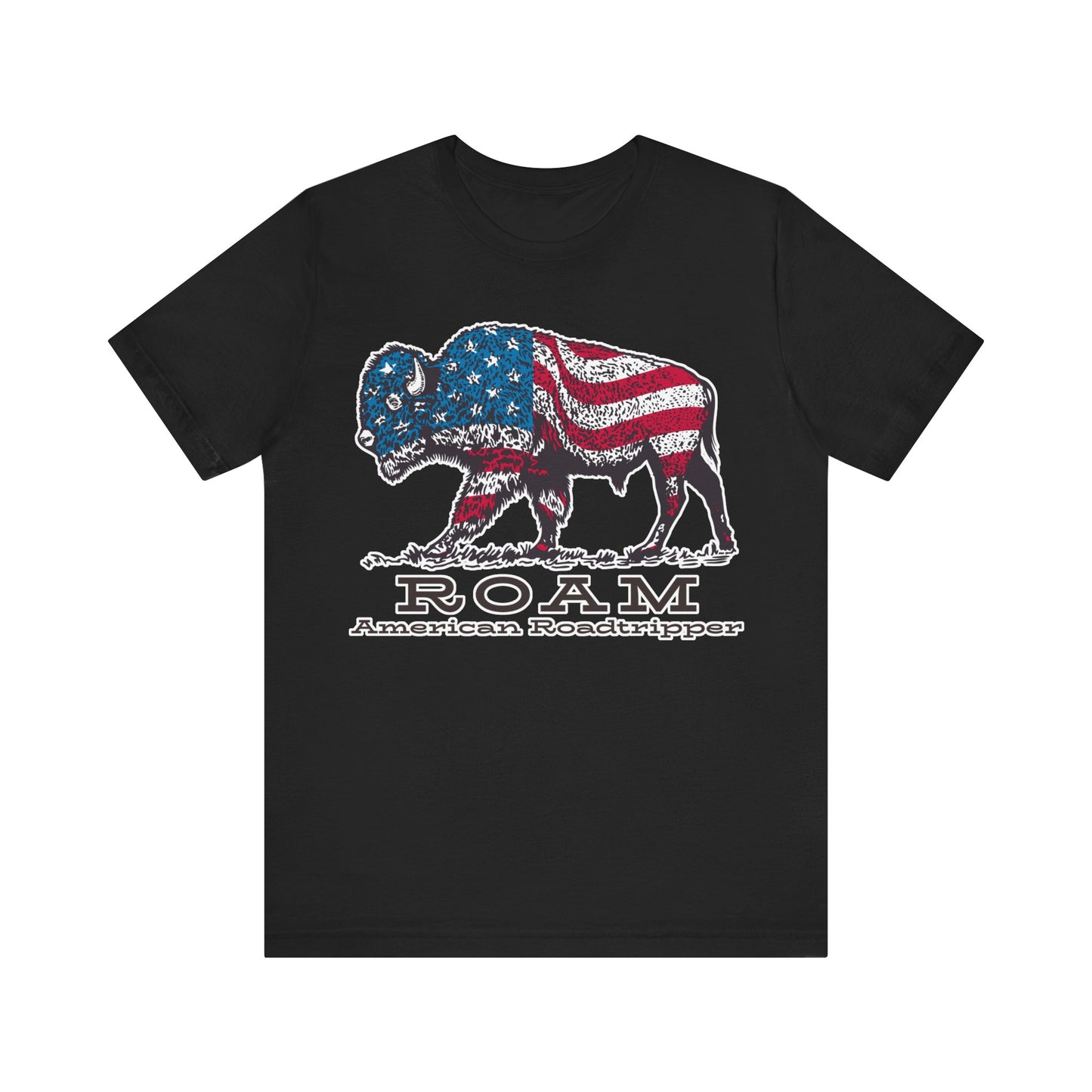 T-Shirt, American Roadtripper Roam, tshirt, USA, America, buffalo, graphic, quote, Travel, Roadtripping, Americana, Unisex Tee