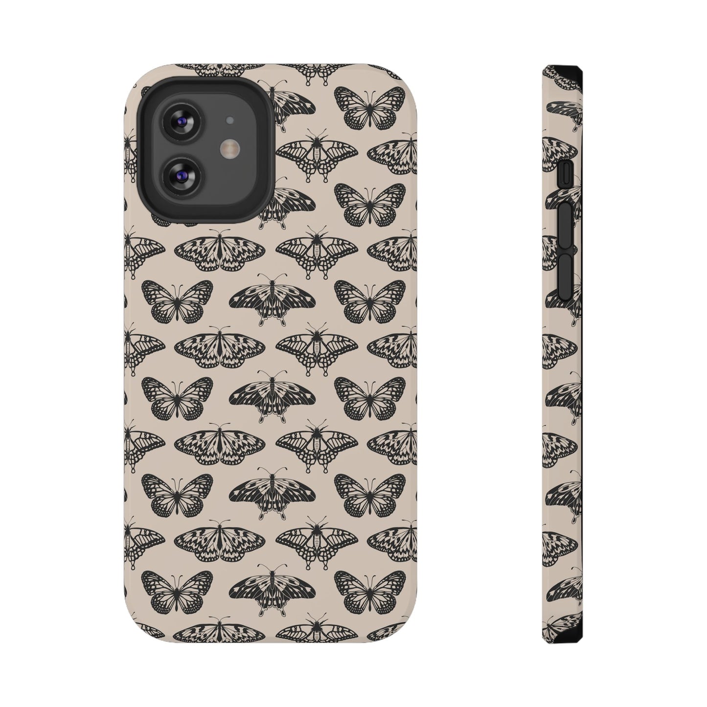 Vintage Black Butterfly Impact-Resistant Cases