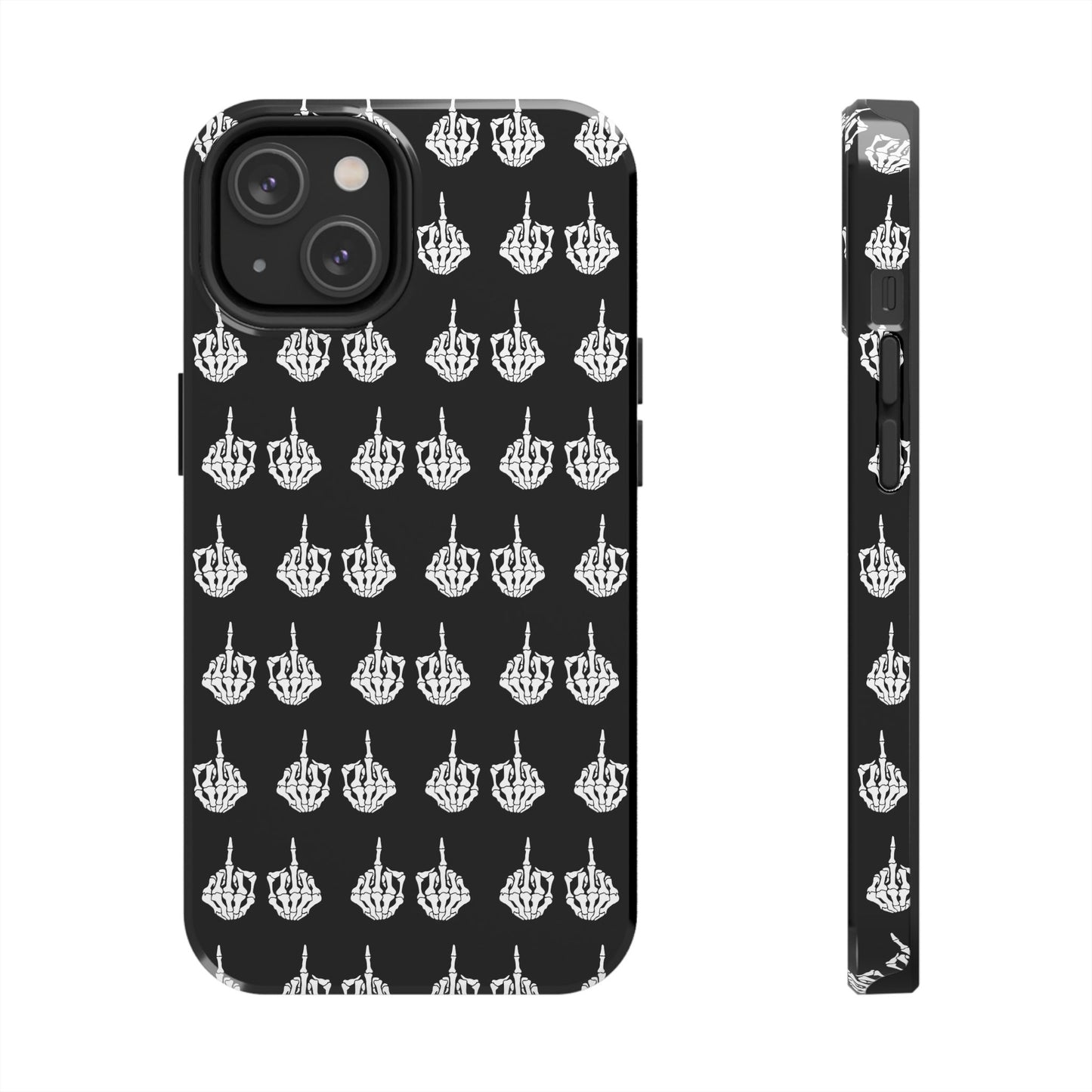 Fuck Off Skeleton Middle Finger Tough Phone Cases