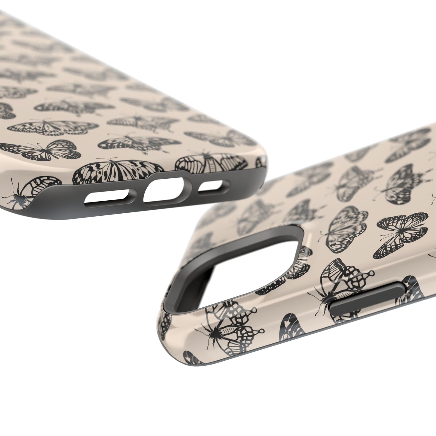 Vintage Black Butterfly Impact-Resistant Cases