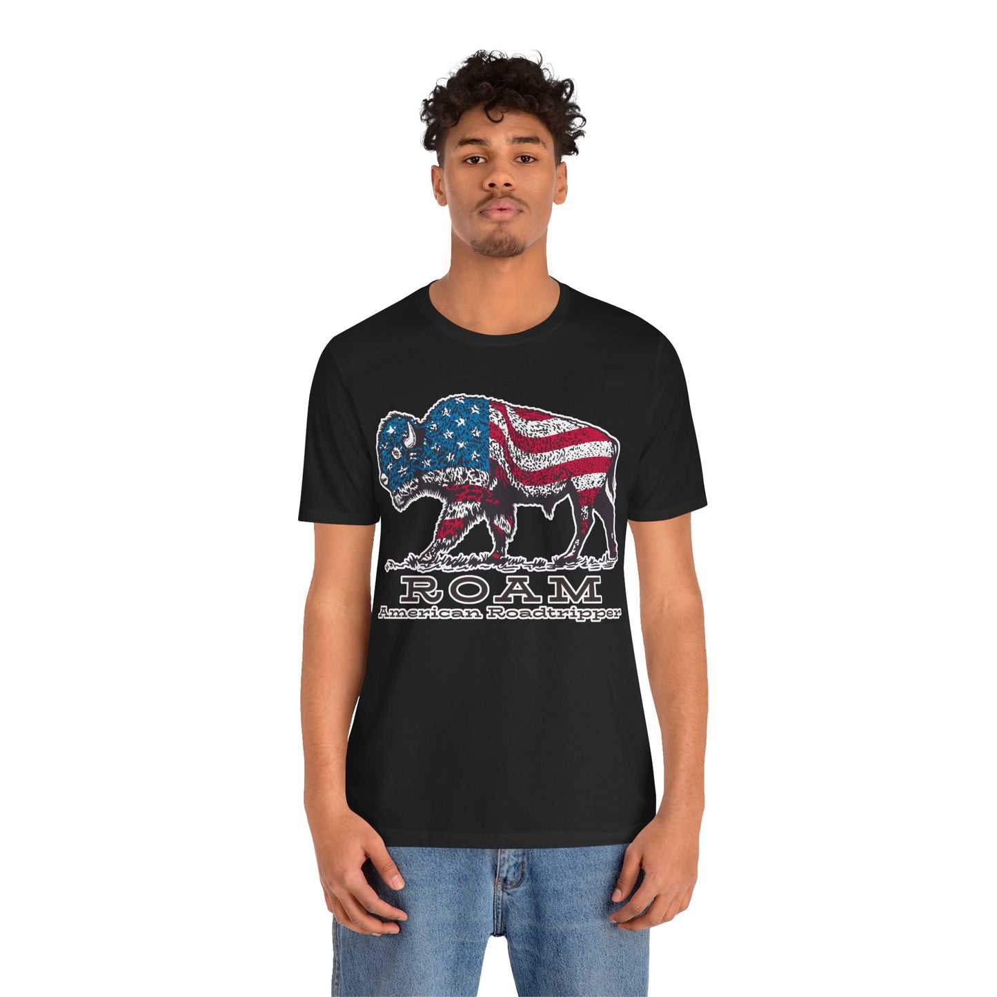 T-Shirt, American Roadtripper Roam, tshirt, USA, America, buffalo, graphic, quote, Travel, Roadtripping, Americana, Unisex Tee