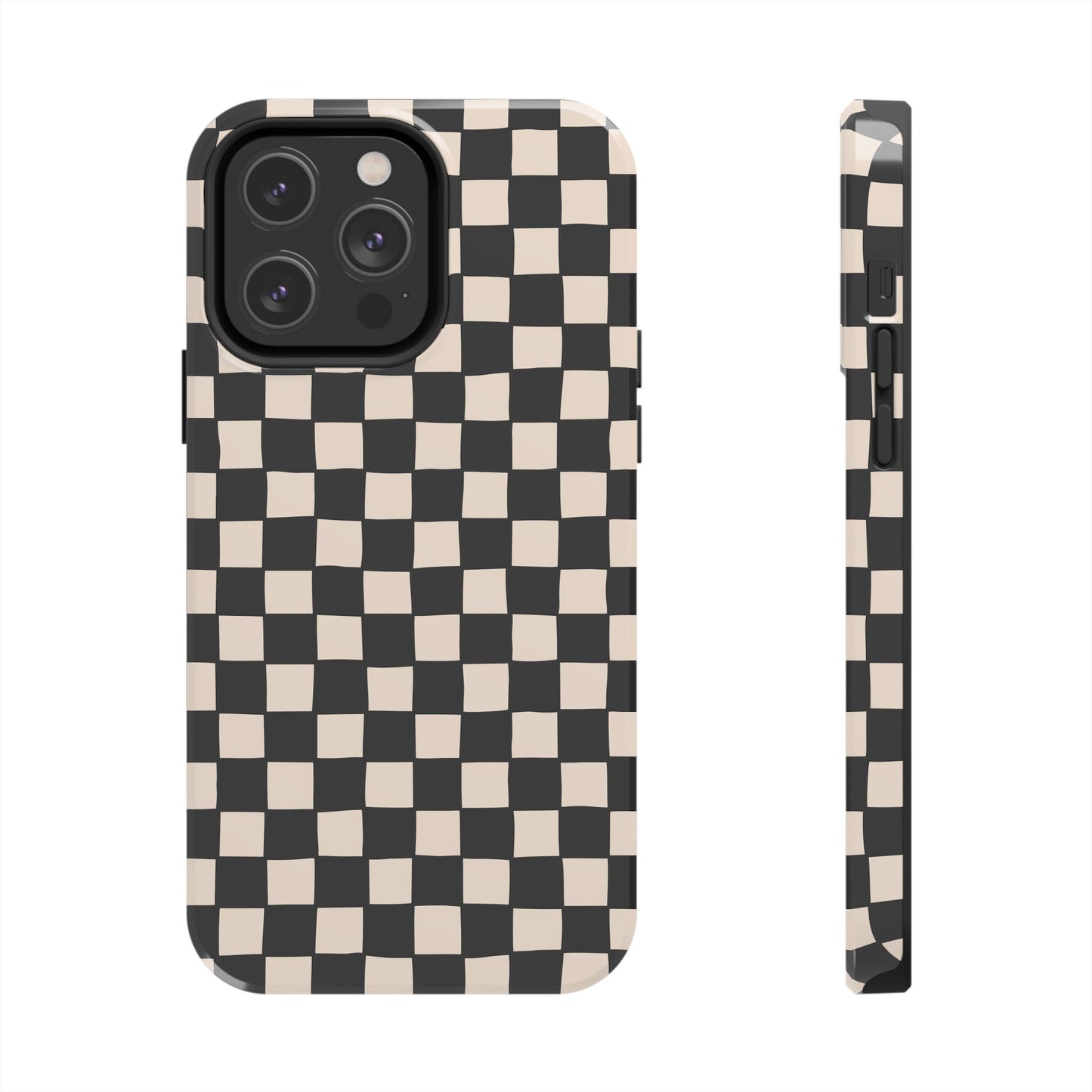 Black White Check Tough Phone Cases