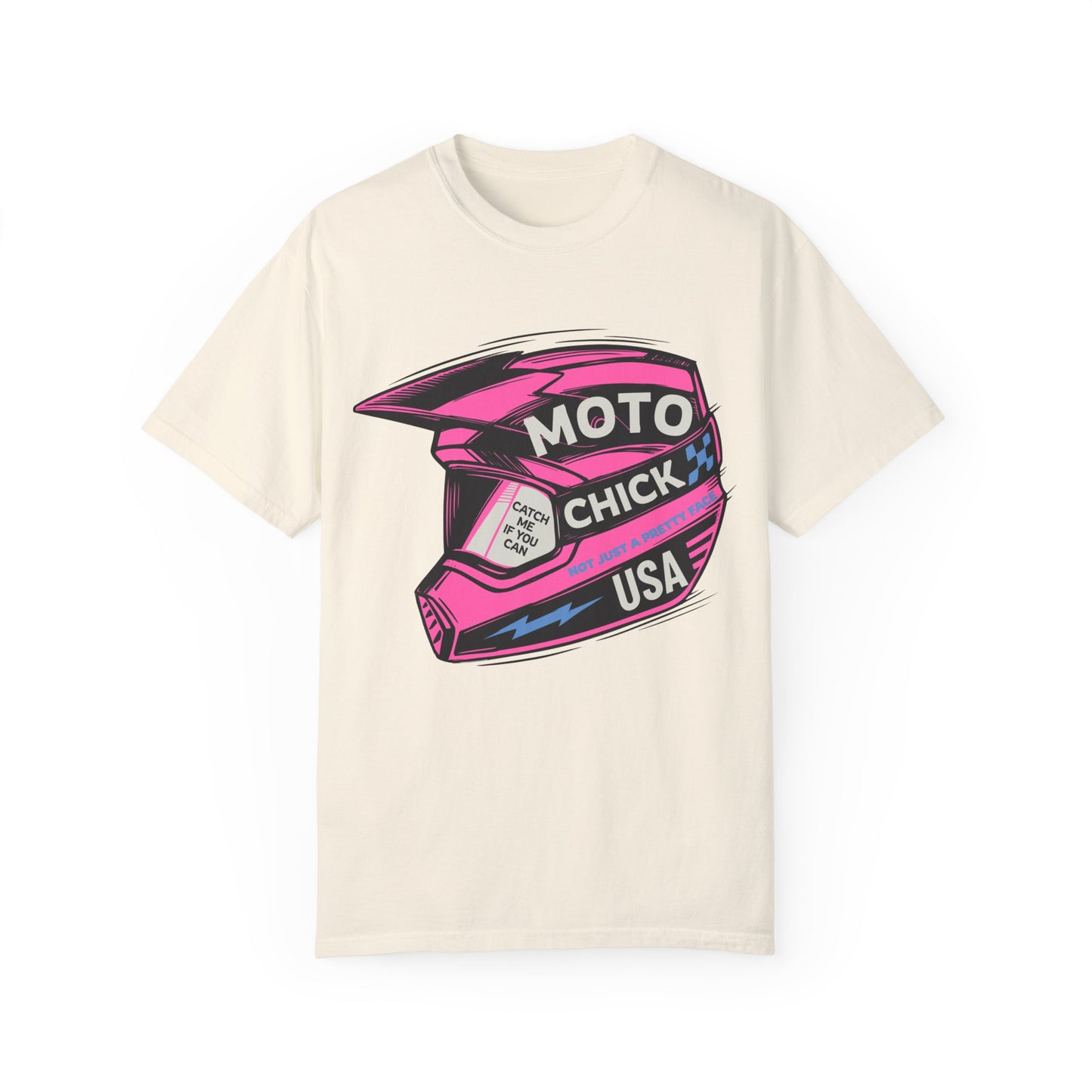 Women's Moto Chick MotoX MotoCross Motorcycle Dirtbike Offroad Garment-Dyed T-shirt