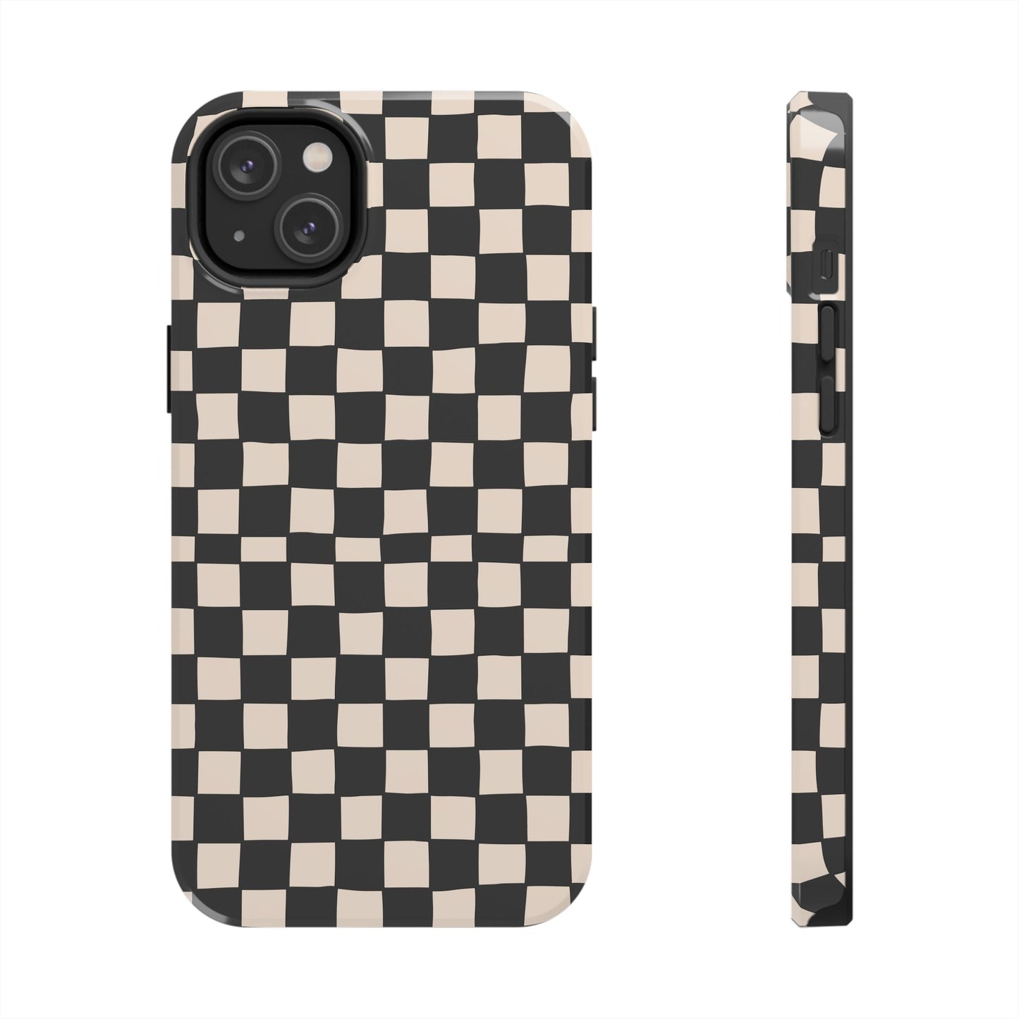 Black White Check Tough Phone Cases