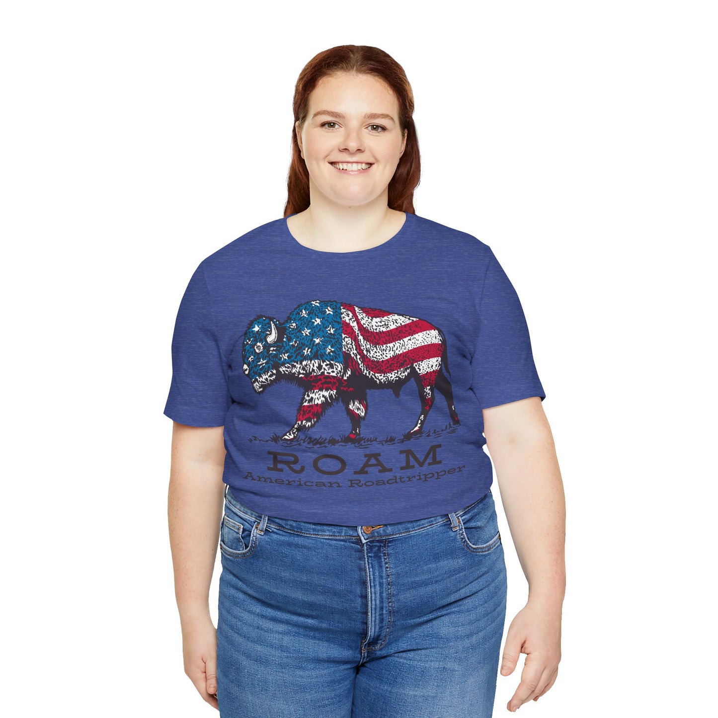 T-Shirt, American Roadtripper Roam, tshirt, USA, America, buffalo, graphic, quote, Travel, Roadtripping, Americana, Unisex Tee