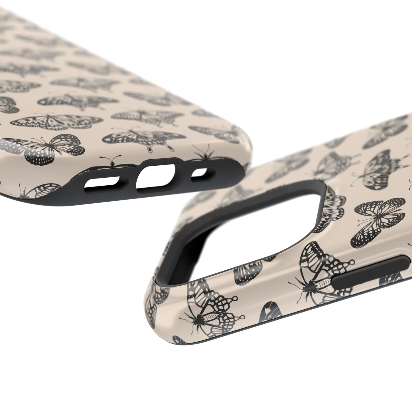 Vintage Black Butterfly Impact-Resistant Cases