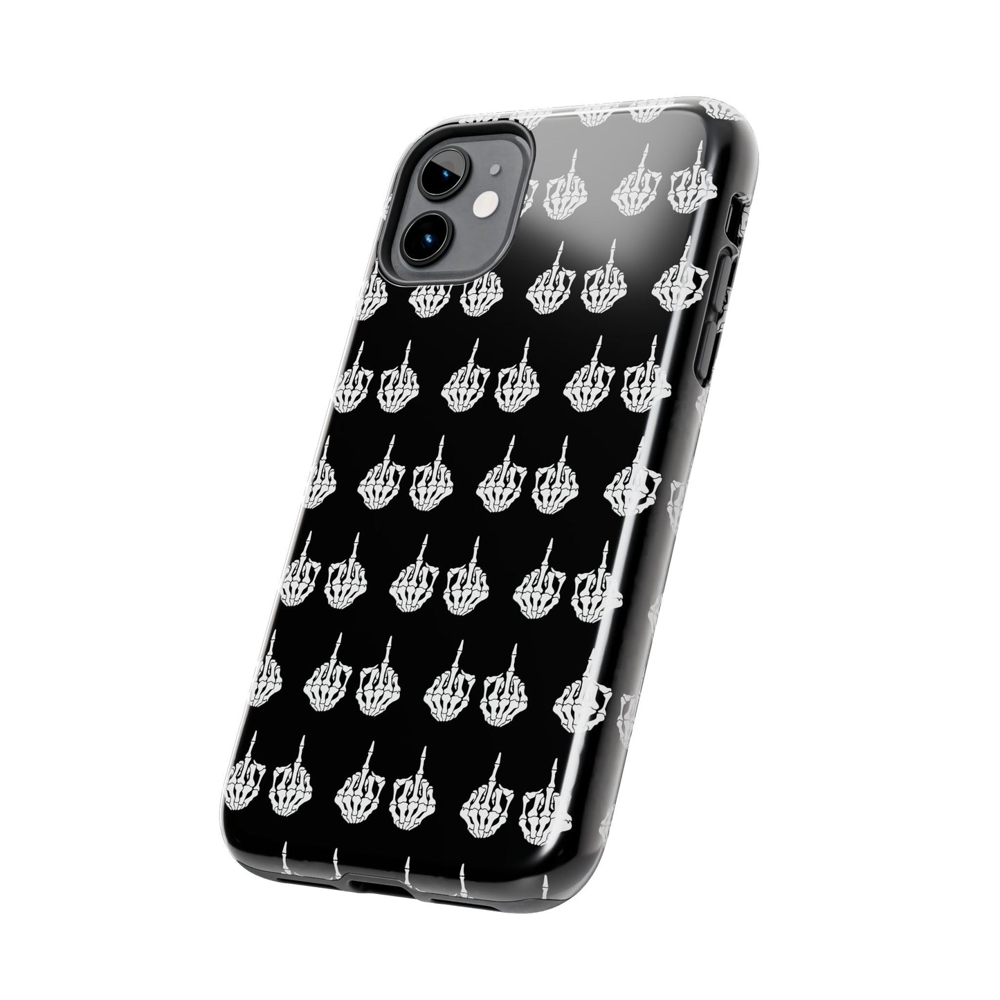 Fuck Off Skeleton Middle Finger Tough Phone Cases