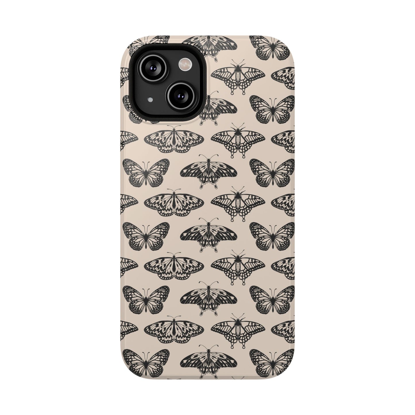 Vintage Black Butterfly Impact-Resistant Cases