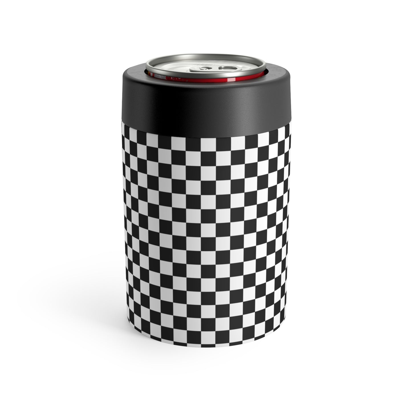 Checkered Black and White Can Holder