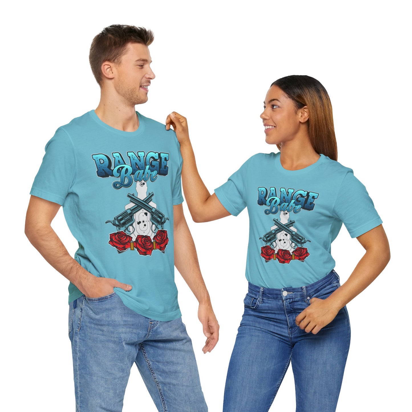 T-shirt, Range Babe tshirt, Badass, Woman, Gun, Rose, Self-defense, 2A, Political, America, USA, Freedom, Patriot Tee