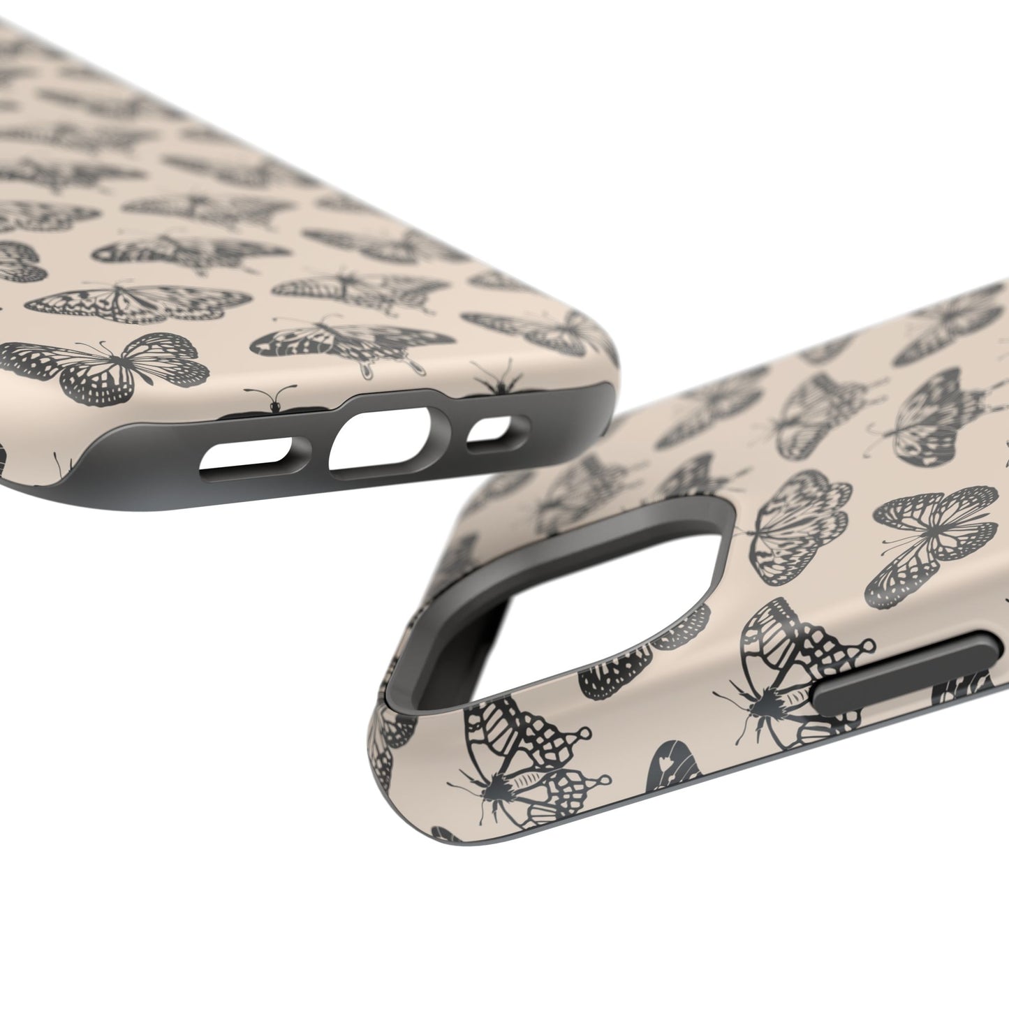 Vintage Black Butterfly Impact-Resistant Cases